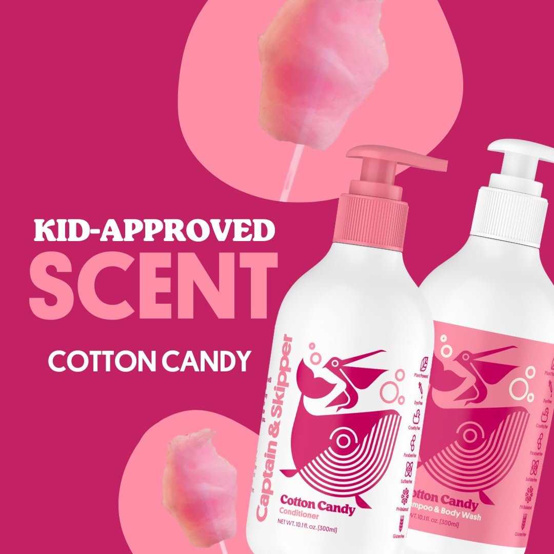 Captain & Skipper Super Knotty Conditioner for Kids - Detangling & Moisturizing Hair Treatment for Thick, Knotted, or Curly Hair | Sulfate-Free, Dye-Free, Paraben-Free | Perfect for Daily Use, Swim Days & Bedtime Hair Care