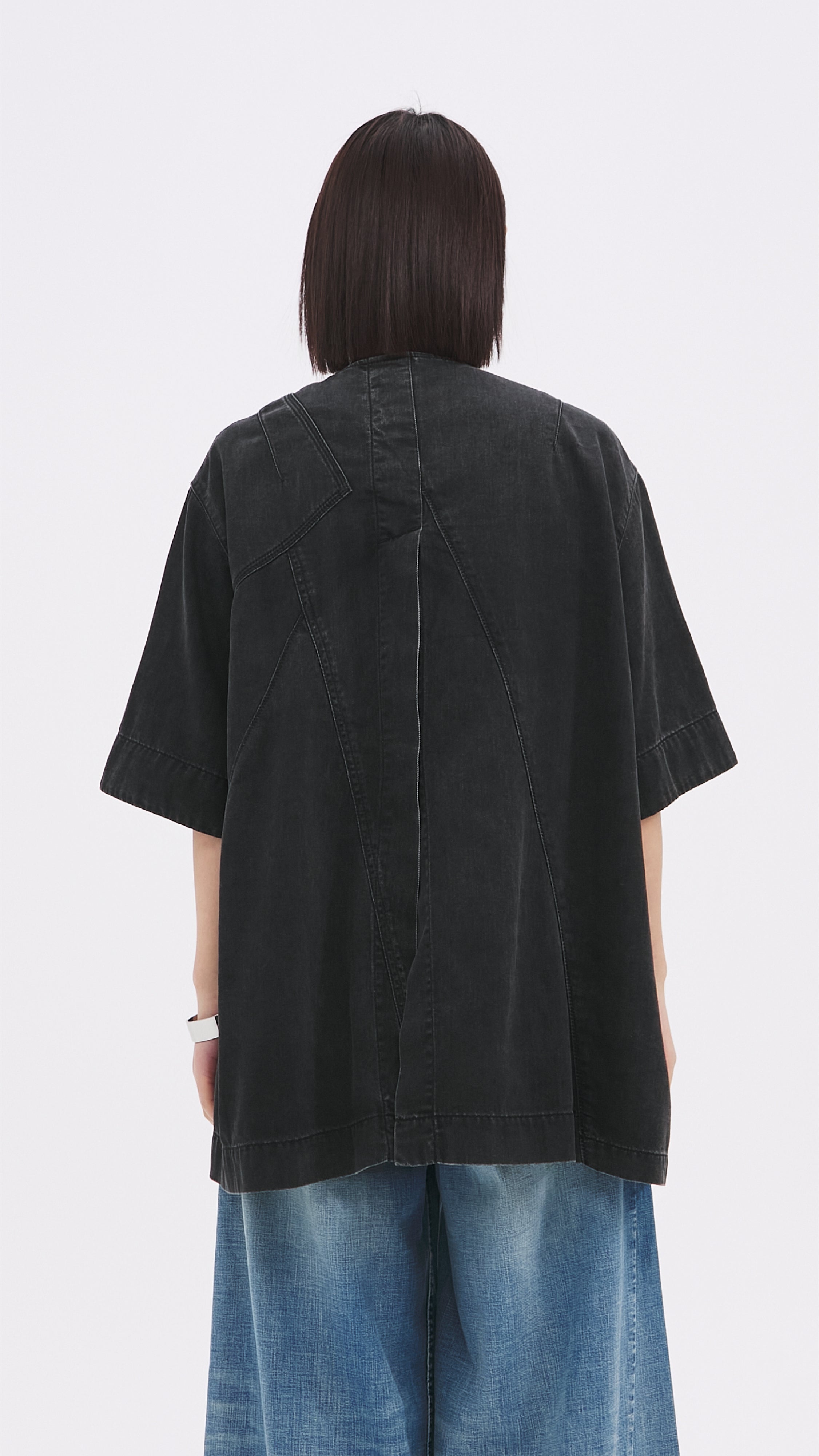 Vintage Reconstructed Denim Kimono Jacket for Women - Boho Chic Outerwear for Casual Wear, Music Festivals & Layering