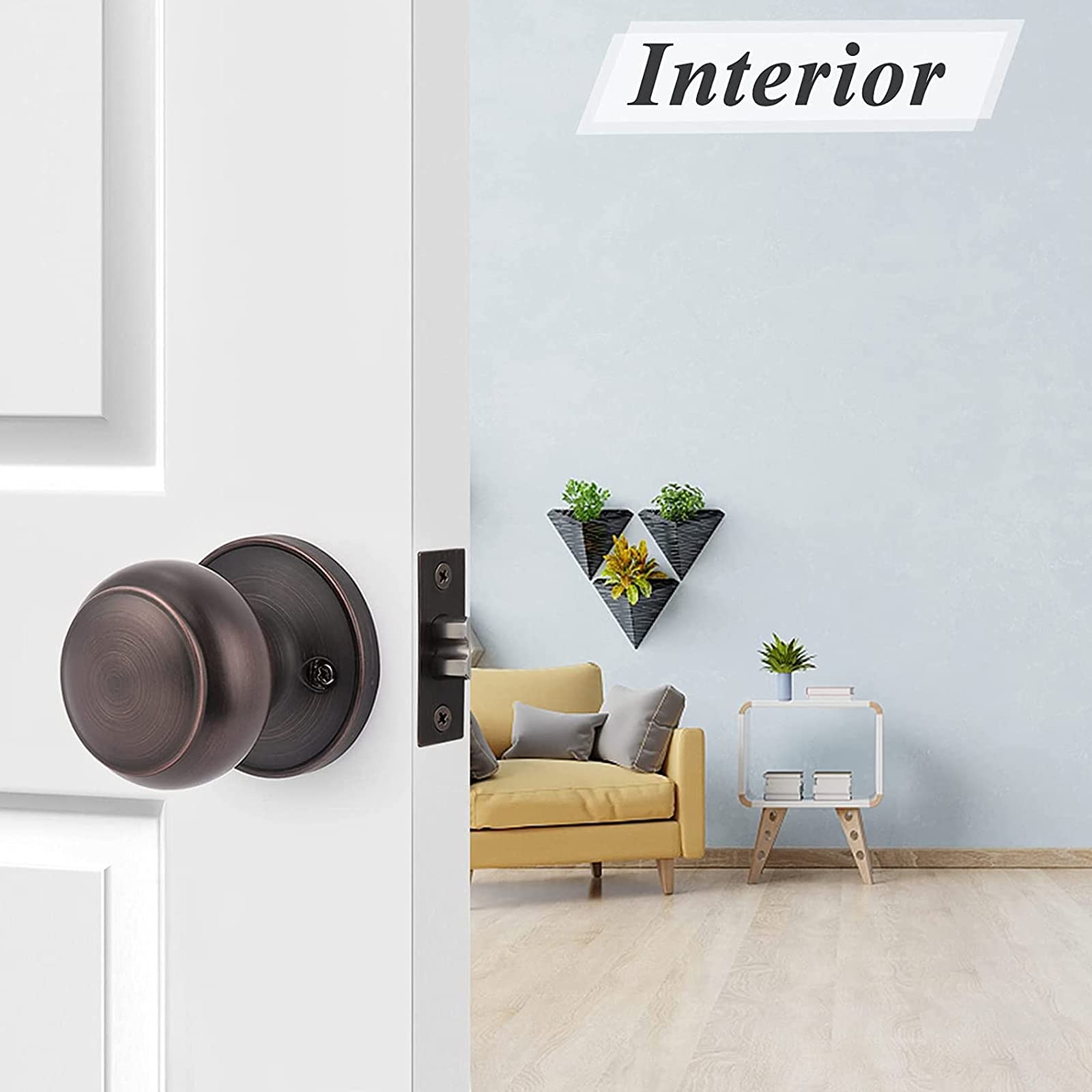 10 Pack Probrico Interior Door Knobs - Keyless Passage Function for Closet & Hallway - Oil Rubbed Bronze Finish - Perfect for Bedrooms, Bathrooms & Office Doors