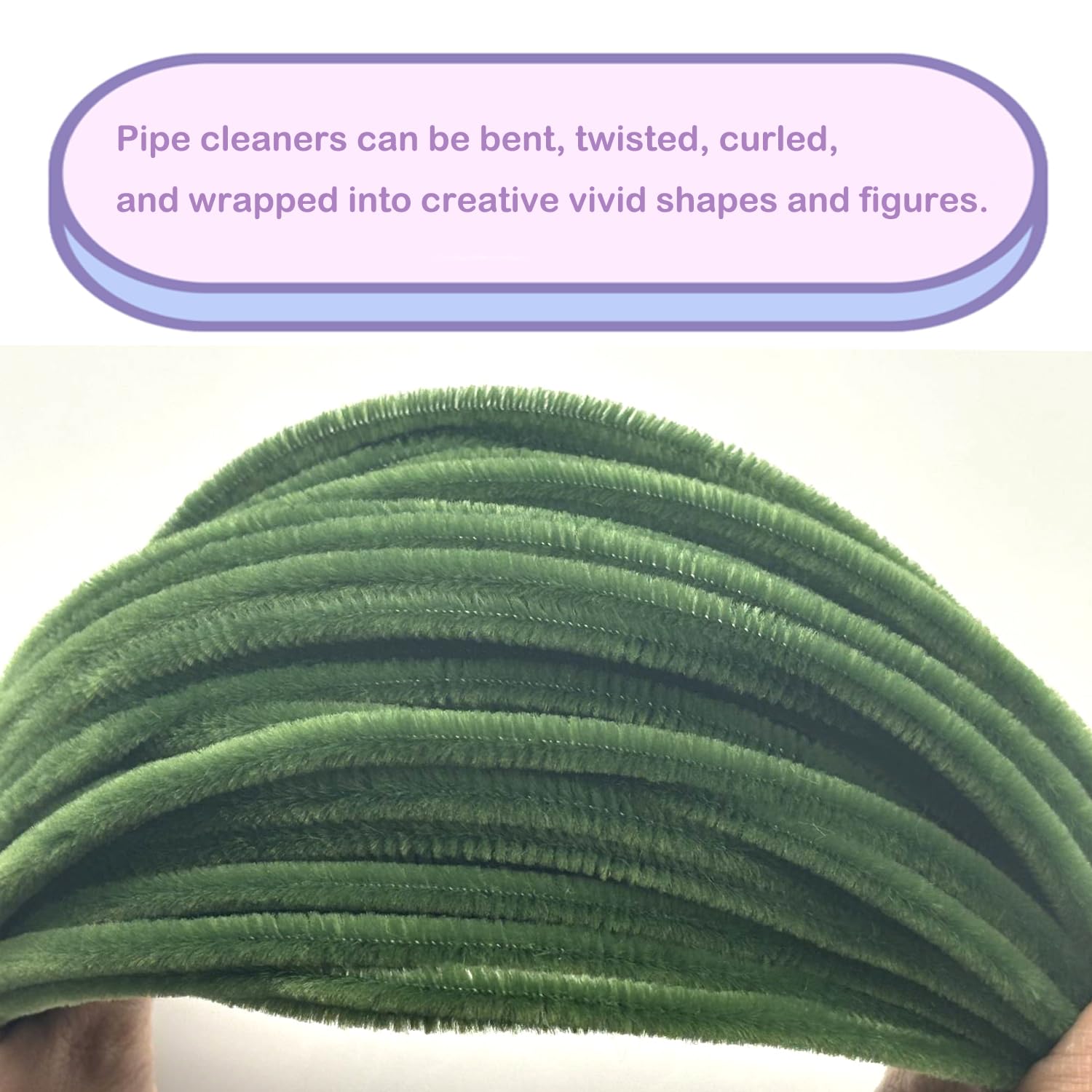 100 Pcs Moss Green Pipe Cleaners with 20 Pcs Googly Eyes - Chenille Stems for DIY Craft Projects, Arts & Holiday Decorations - Perfect for Kids Crafts, Classroom Activities & Christmas Ornaments