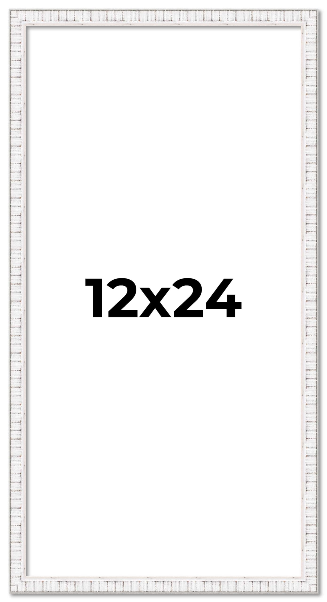 12x24 White Distressed Solid Wood Picture Frame - 0.75