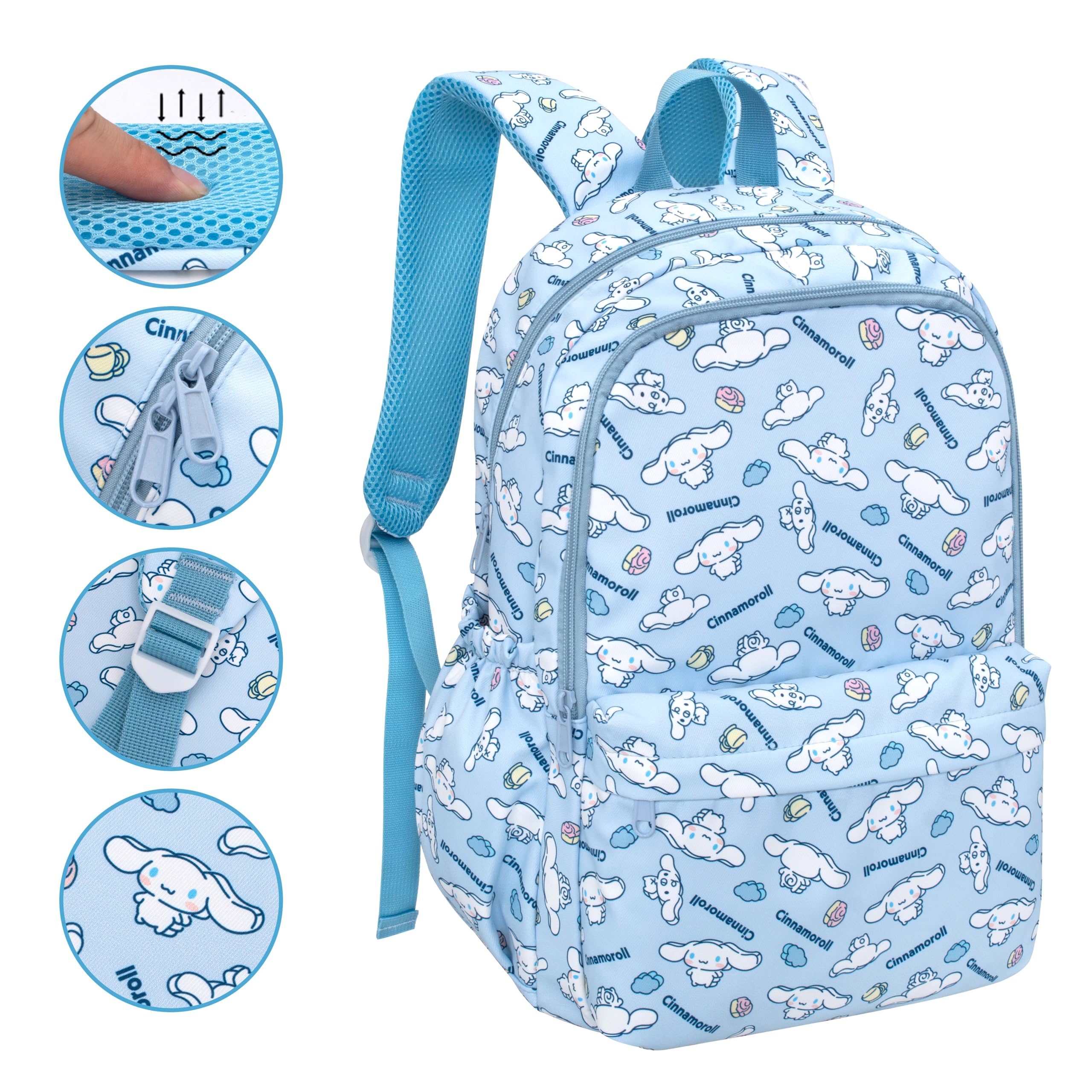 Cinnamoroll Anime Print Casual Backpack - Laptop Backpack for Travel, Hiking & School - Blue Rucksack for Women & Girls - Perfect for College, Work & Daily Use