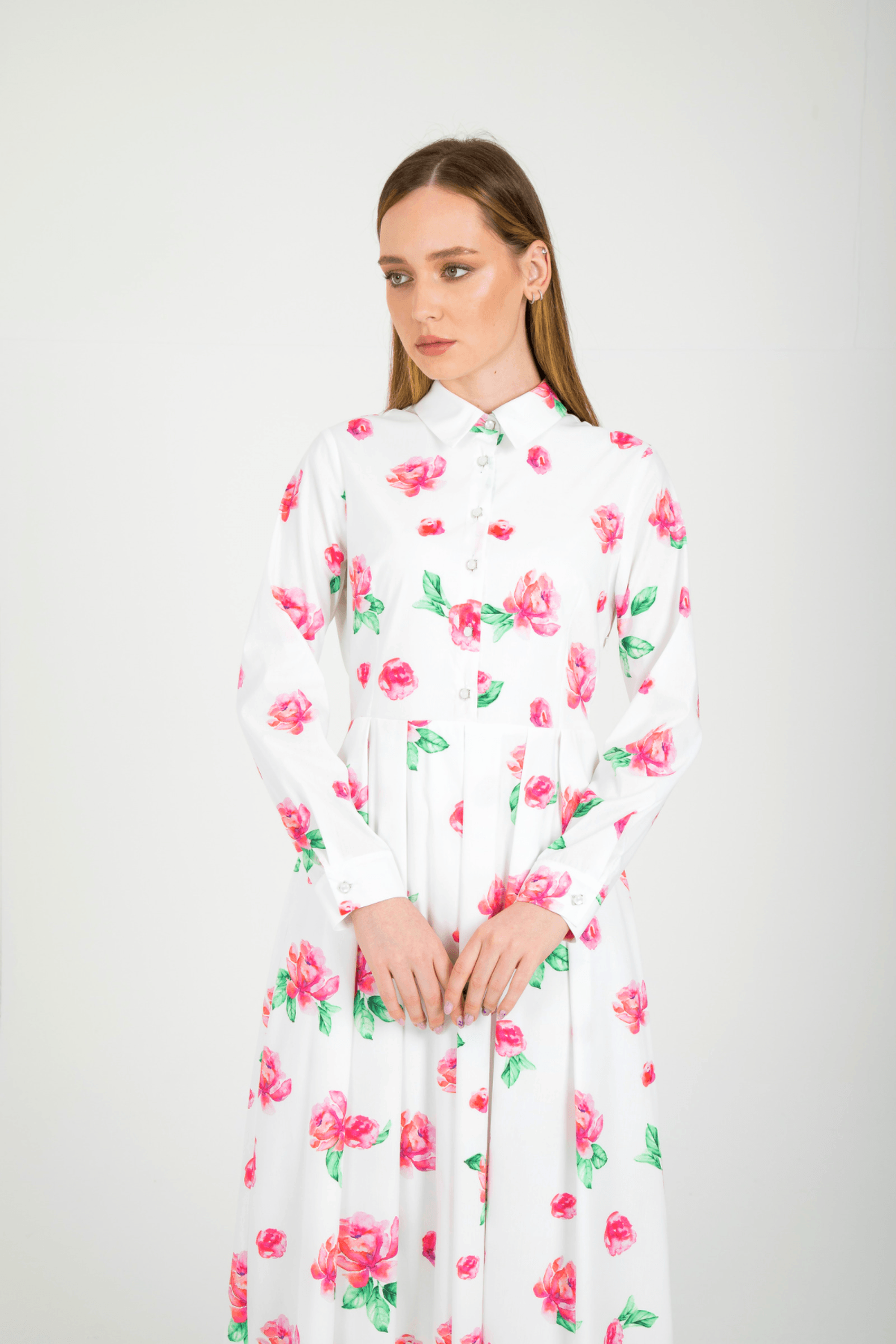 Elegant Rose Print Dress for Women - Perfect for Evening Parties, Date Nights & Special Occasions