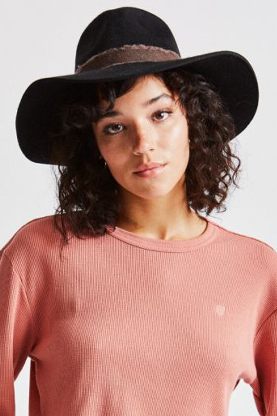 Ella Fedora Hat for Women - Soft Felt Wide Brim Hat in Black & Brown - Perfect for Outdoor, Travel, and Fashion Accessories