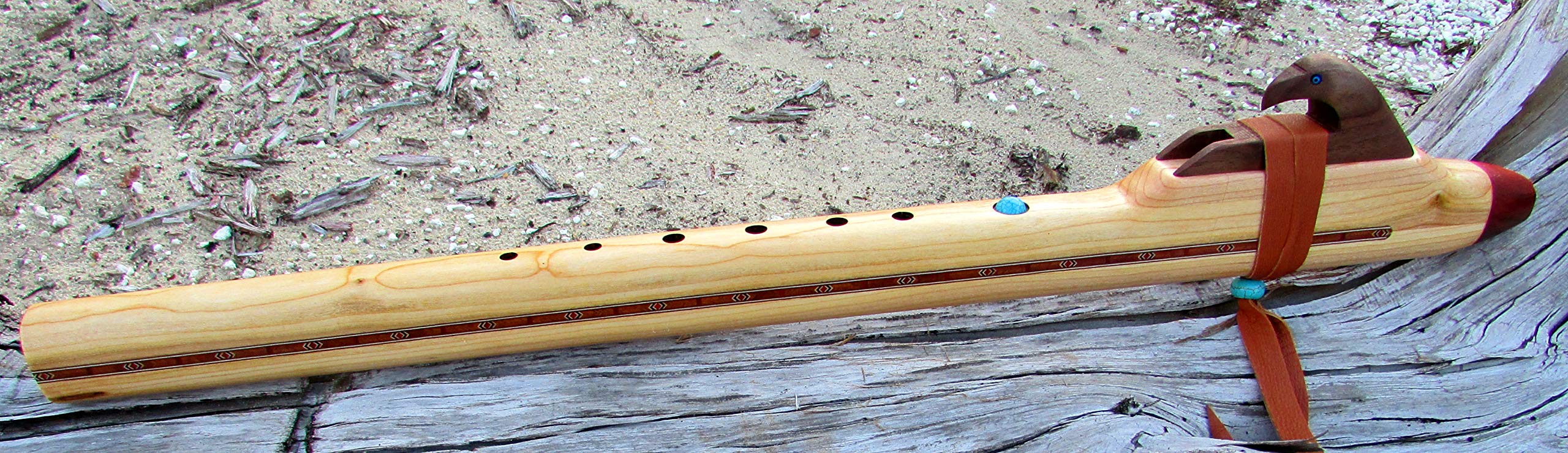 Handmade Native American Flute - Solid Cherry Wood - Low D Key - Premium Quality Musical Instrument for Meditation, Yoga & Relaxation