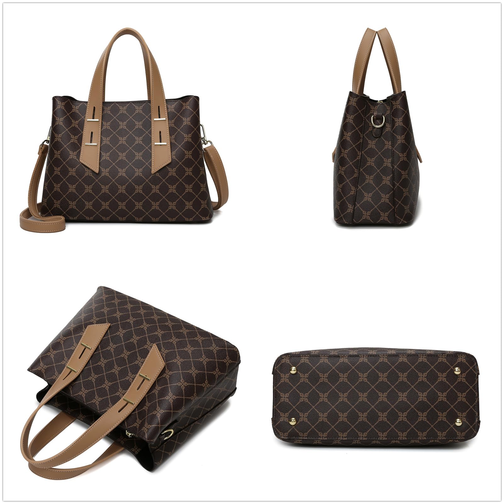 Women's PU Leather Crossbody Handbag - Tote & Shoulder Bag for Work & Travel