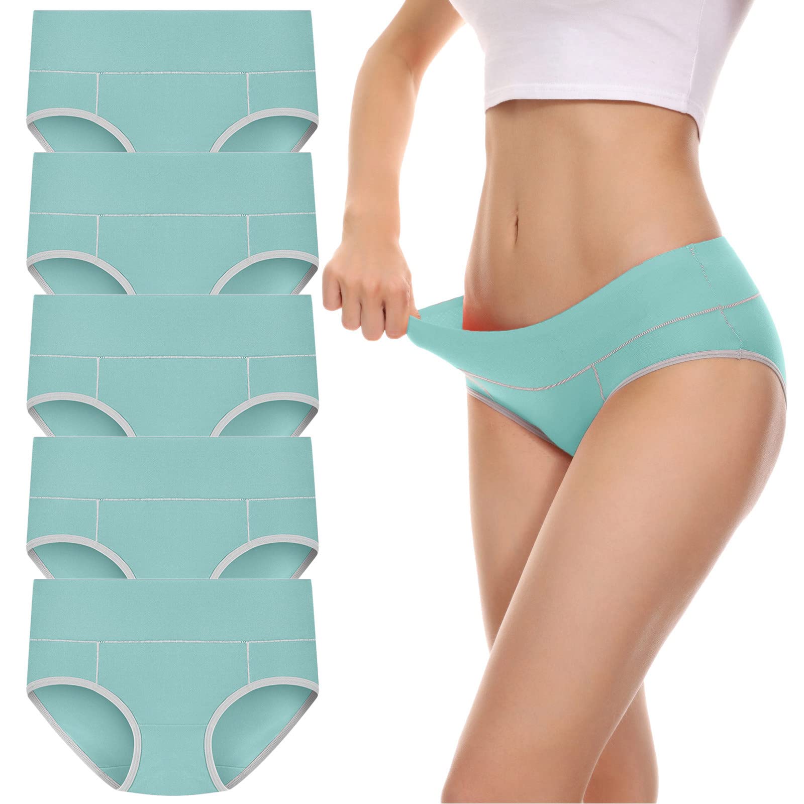 Vedolay 5-Pack Women's Cotton Bikini Underwear - Breathable Soft Briefs in Patchwork Colors for Everyday Comfort | Perfect for Work, Travel & Lounge Wear