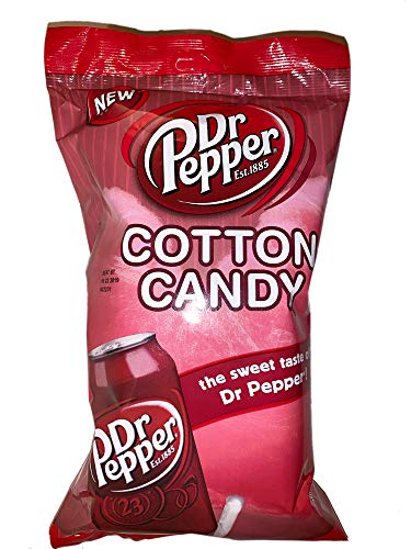 Dr. Pepper Cotton Candy 3.1 Oz - Fat Free, Cholesterol Free Fluffy Sweet Cotton Candy with Soda Flavor | Perfect for Parties, Movie Nights & Gift Giving
