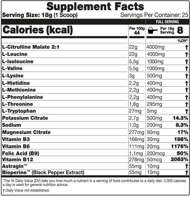10X Athletic Essential Amino Acids (EAA) Powder 450g - Post-Workout Recovery & Muscle Growth Supplement for Athletes & Fitness Enthusiasts