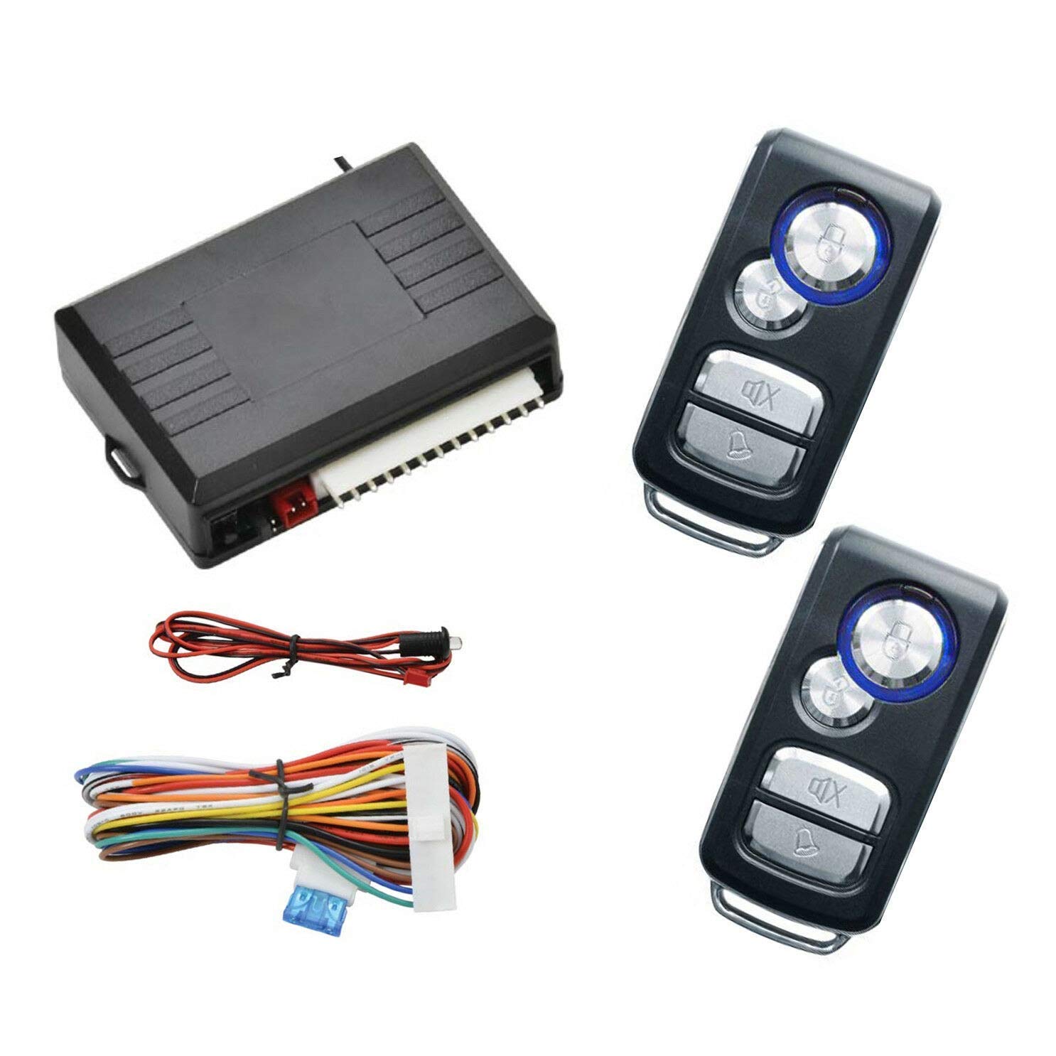 Universal Car Remote Control Keyless Entry System - Central Door Lock Upgrade Kit with Control Box & 2 Replacement Remotes | Compatible with Multiple Vehicles | Easy DIY Installation for Enhanced Security & Convenience | Perfect for Car Owners, Auto Shops & Fleet Management
