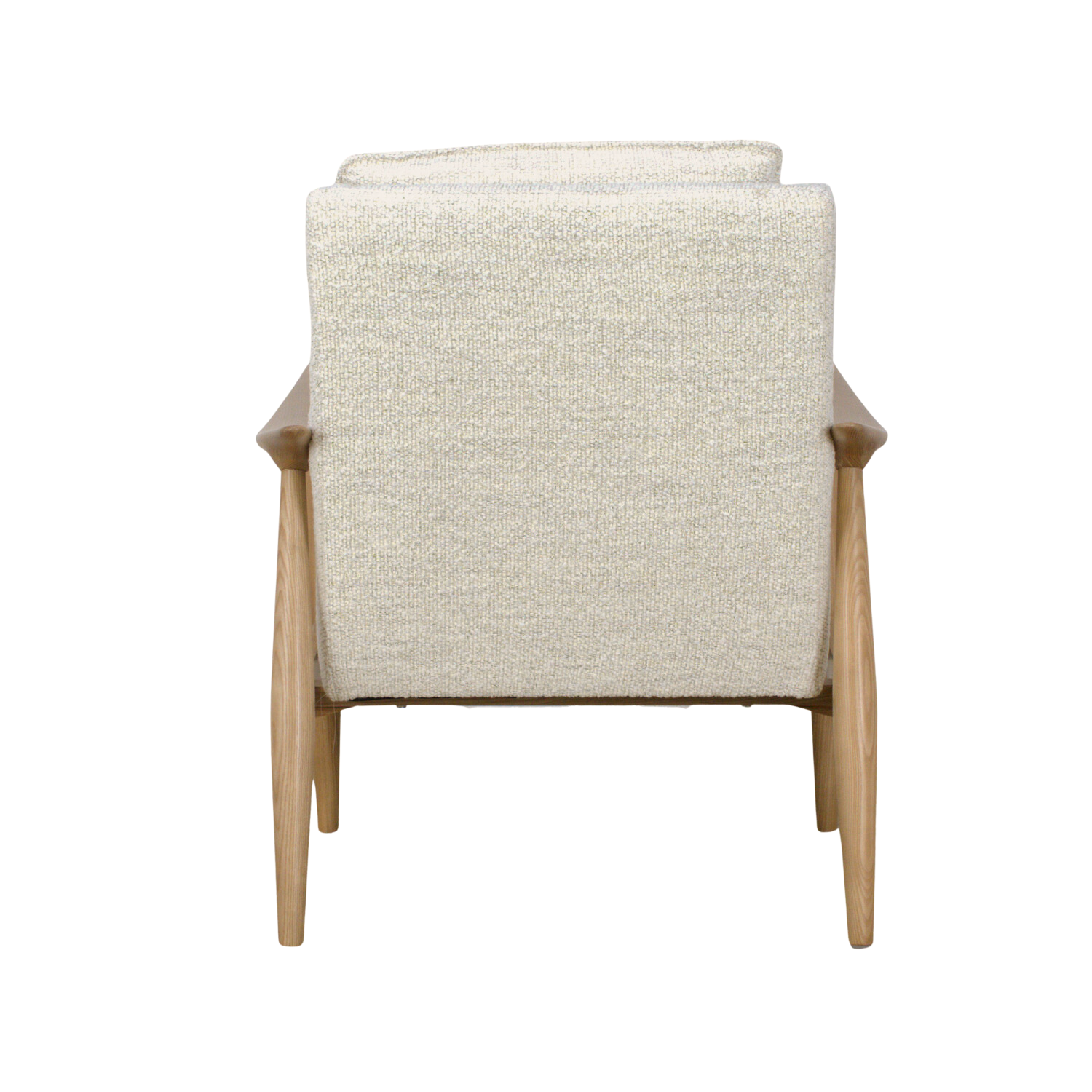 Nassau Lounge Chair - Pearl Boucle Upholstered Modern Accent Chair for Living Room, Bedroom, or Office - Comfortable Mid-Century Style Seating for Relaxing & Reading