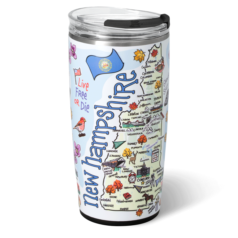Premium 22oz New Hampshire Tumbler - Double Wall Vacuum Insulated Stainless Steel Travel Mug for Hot & Cold Drinks - Perfect for Hiking, Camping, Office & Outdoor Adventures