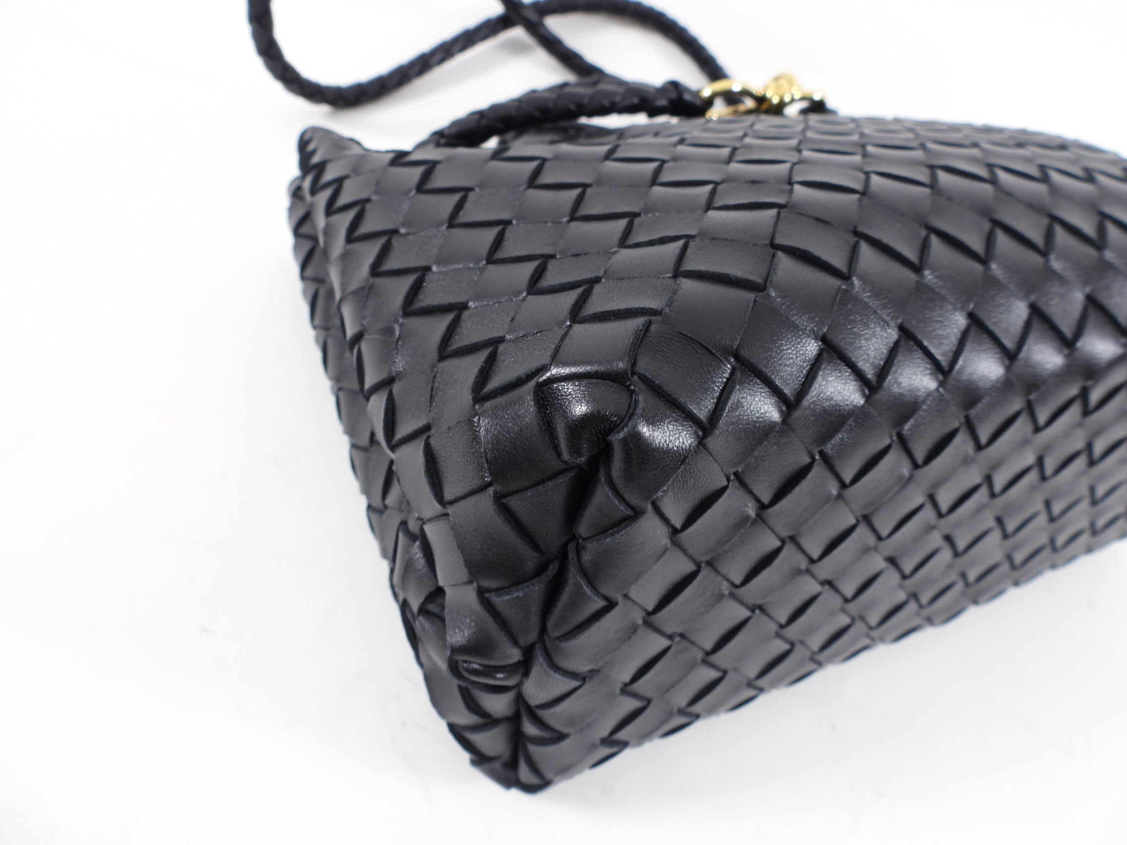 Bottega Veneta Andiamo Black Intrecciato Leather Two-Way Tote Bag for Women | Luxury Designer Handbag for Work, Travel & Everyday Use