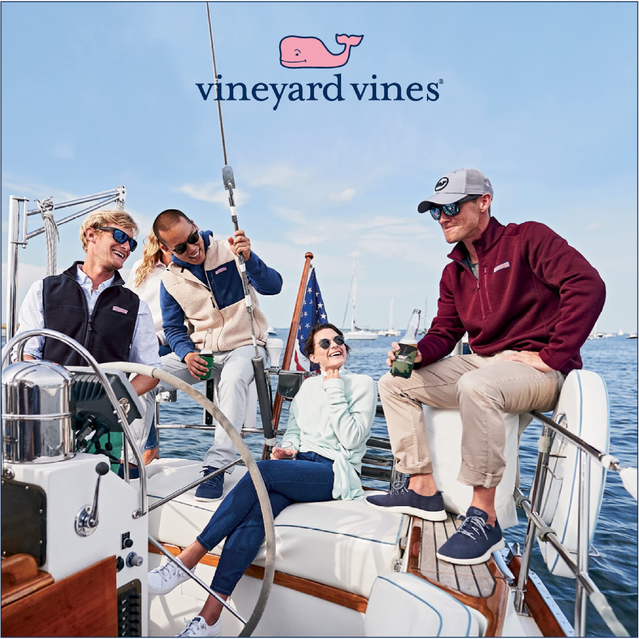 Vineyard Vines Men's 7 Inch Island Swim Shorts - Quick Dry, UPF 50+ Swim Trunks for Beach, Pool & Vacation | Classic Whale Print