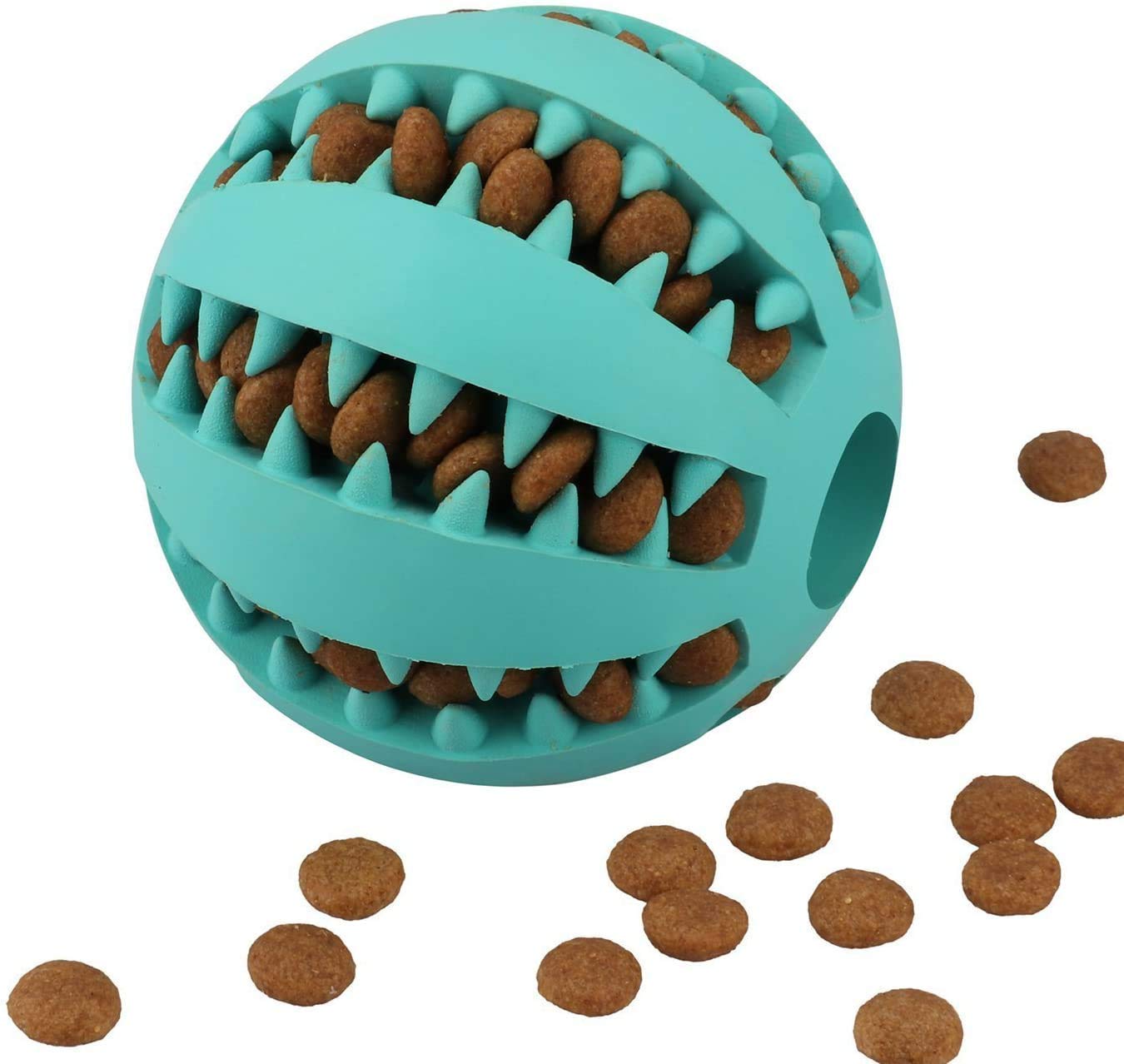 Durable Interactive Dog Chew Toy Ball - Bite Resistant Rubber Food Treat Feeder & Teeth Cleaning Ball for Puppies (2.75'') - Perfect for Teething, Exercise & Playtime