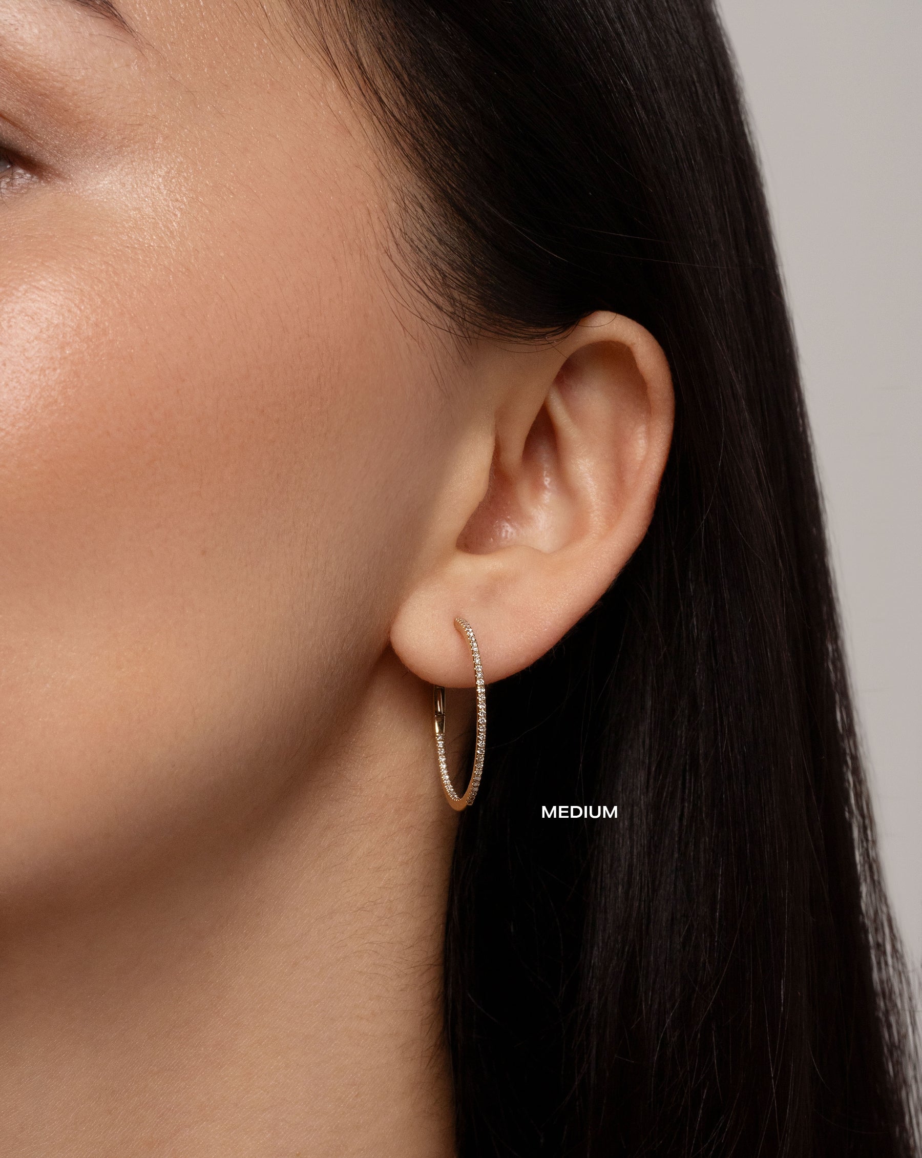 Diamond Hoop Earrings for Women - 14K Gold Plated Elegant Dangle Earrings | Perfect for Parties, Weddings & Everyday Wear