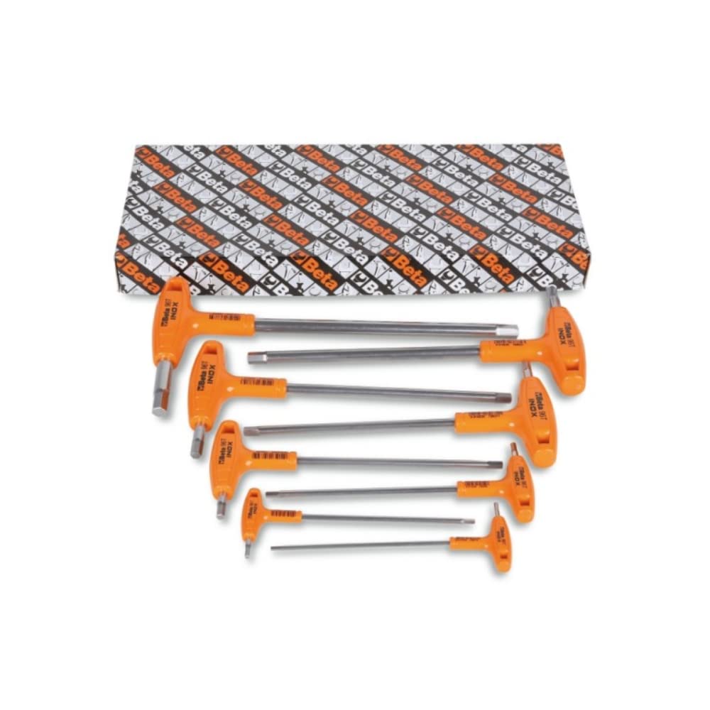 High Torque Hex Wrench Set - 8-Piece Stainless Steel S2 Tool Kit (96TINOX/S8) - Perfect for Automotive Repair, Machinery Maintenance & DIY Projects