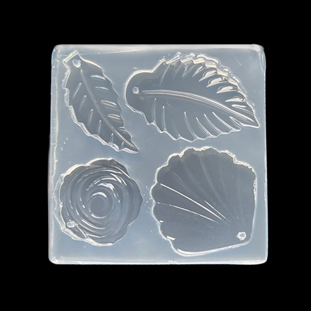 Epoxy Resin Flower Leaf Earring Molds - Silicone Pendant Jewelry Molds with Hole for Necklace Making - DIY Handmade Earrings & Necklace Accessories - Perfect for Crafters, Jewelry Designers and Gift Makers