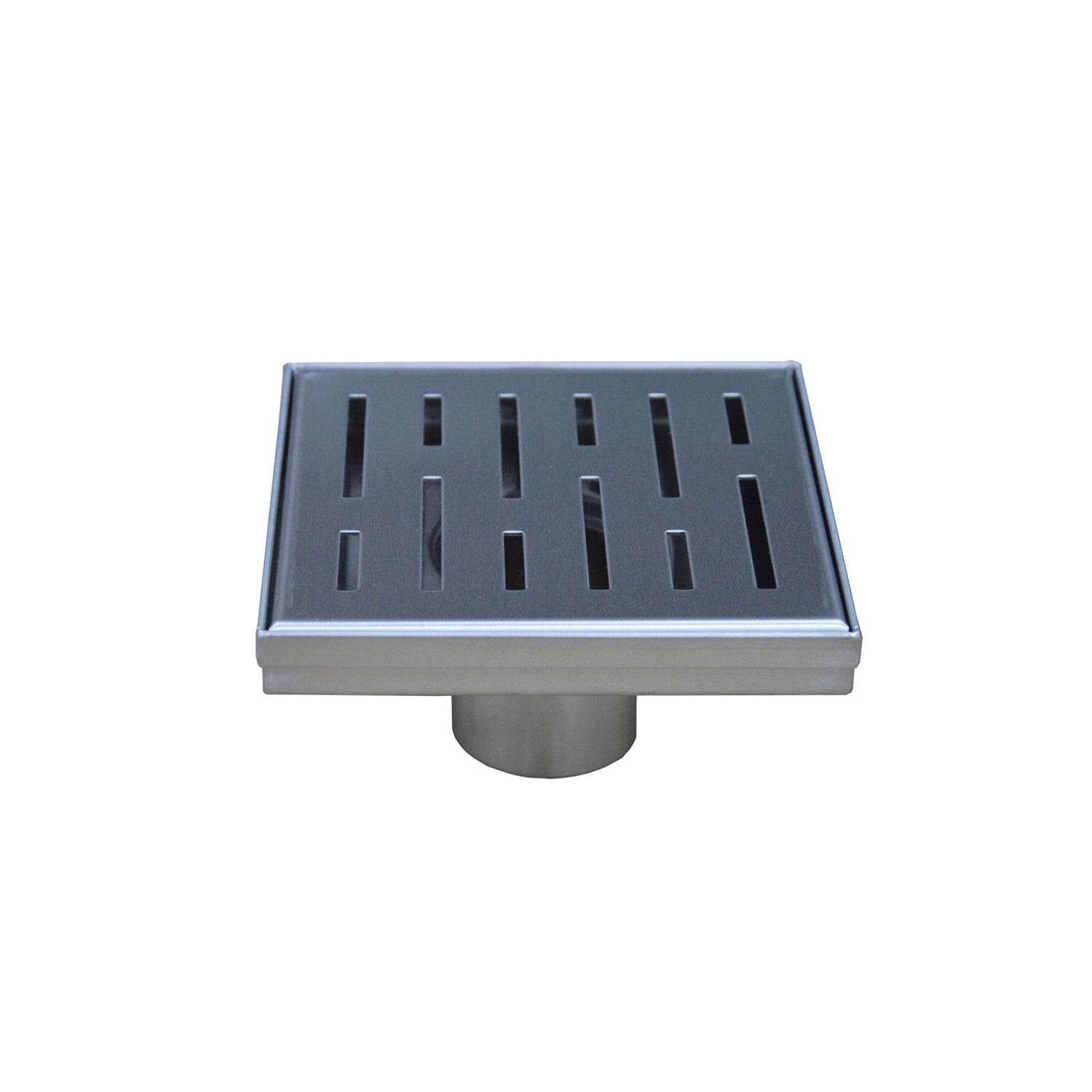 Stainless Steel Square Shower Floor Drain 4x4 Inches - Brushed Finish, Durable & Rustproof - Perfect for Bathroom, Shower, and Wet Room Installation (Model: ZS3S01BSS)