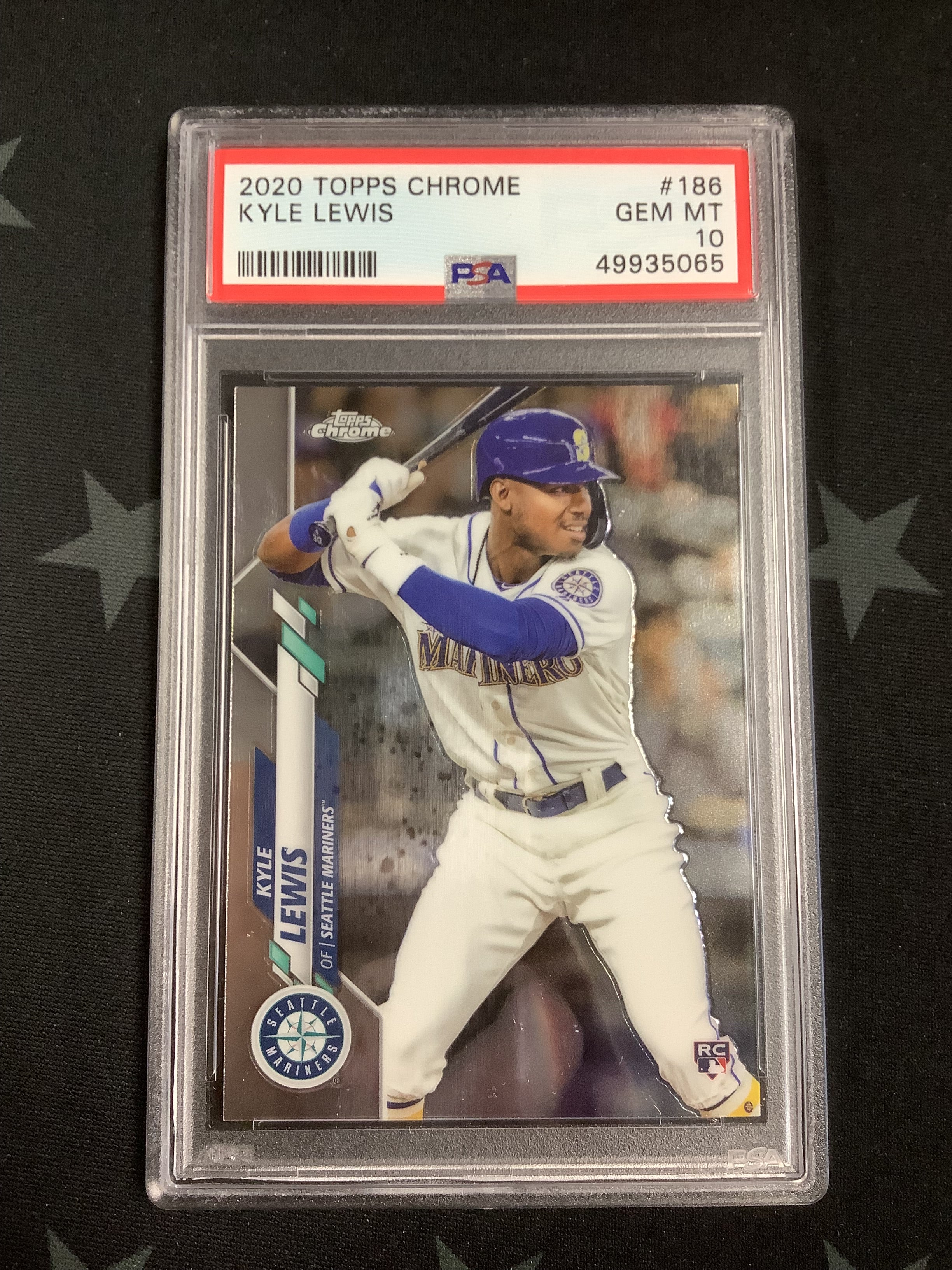 2020 Topps Chrome Baseball Kyle Lewis #186 PSA GEM MT 10 Rookie Card - Perfect for Collectors, Sports Memorabilia & Baseball Fans