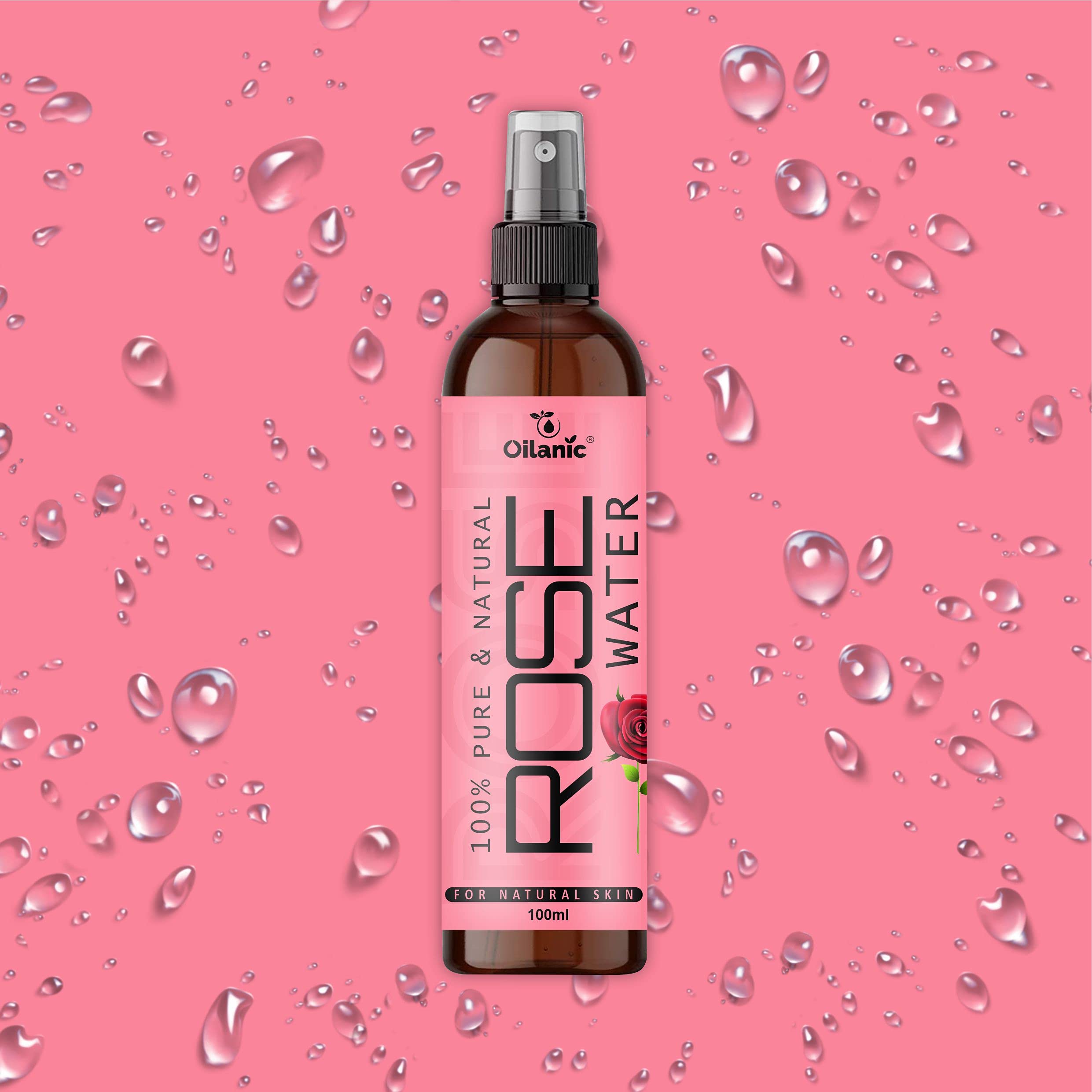 Oilanic Premium Rose Water & Glycerin Facial Toner for Men & Women - Hydrating & Soothing Skin Care Set (2 x 100ml) - Perfect for Dry Skin, After Shave, and Makeup Removal