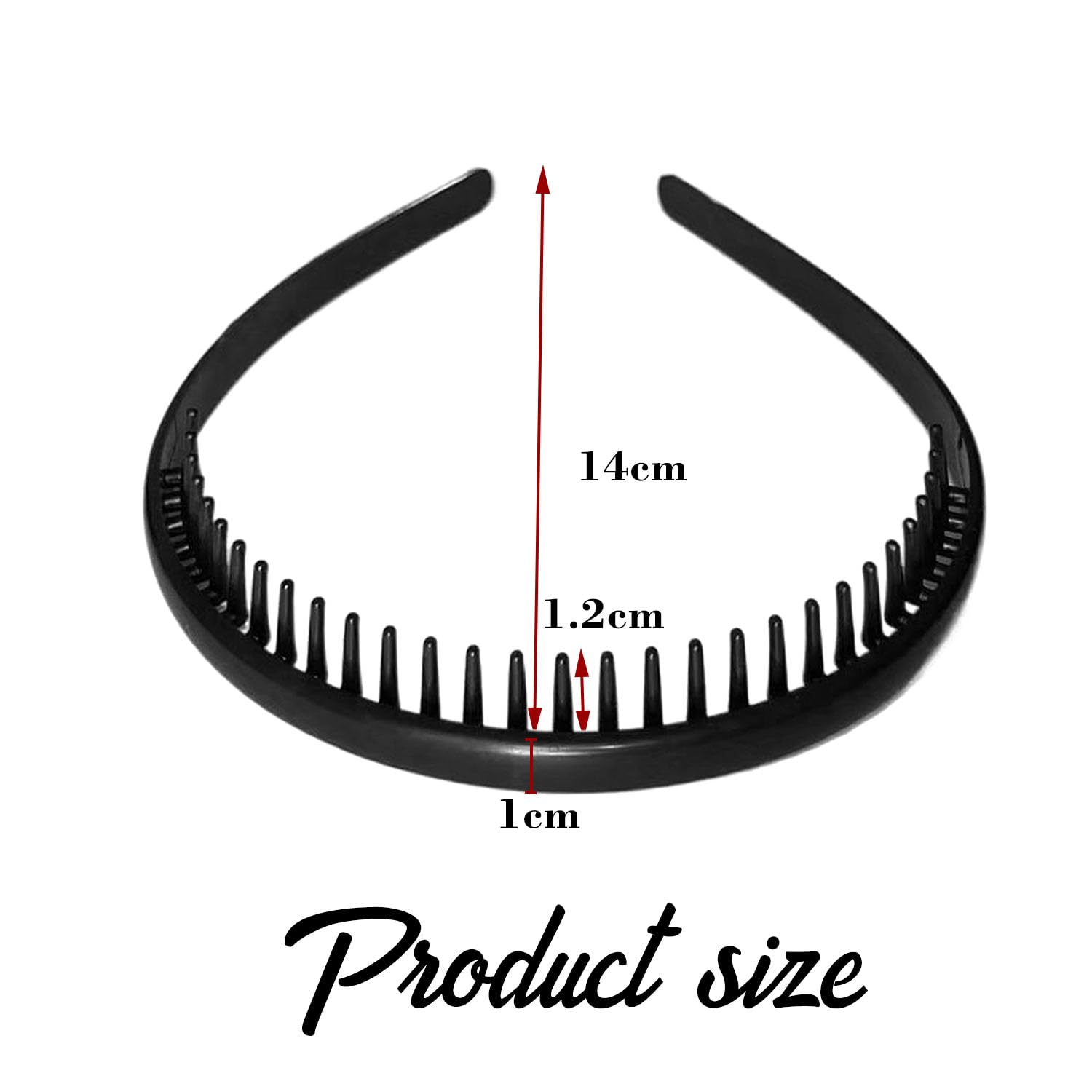 Unisex Non-Slip Toothed Headbands 2 Pack - Plastic Teeth Comb Hairbands for Women & Men - Perfect for Sports, Workouts, Running and Daily Hair Styling