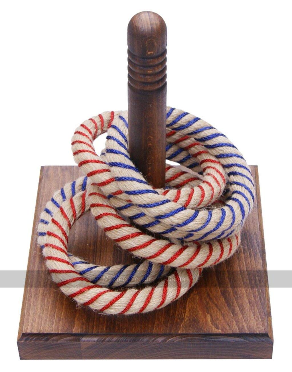 Premium Double Rope Deck Quoits Set - 2 Quoits Boards with 6 Quoits for Outdoor Lawn Games, Backyard Parties & Beach Fun