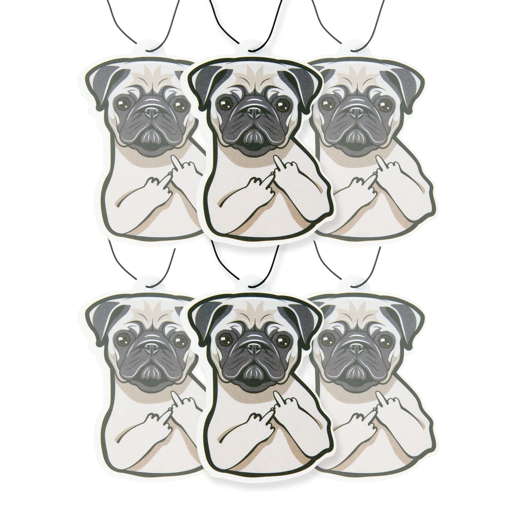 Pug Scented Car Air Freshener for Dogs - 6 Pack Essential Oil Diffuser with Natural Fragrance | Perfect for Cars, Trucks & Pet-Friendly Vehicles