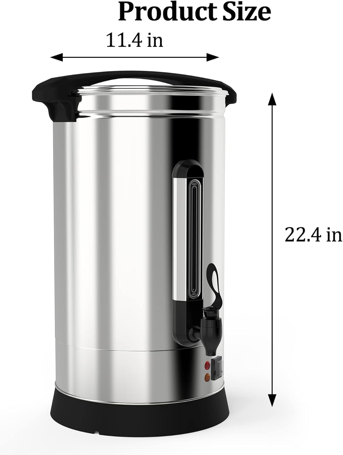 16L/4.2 Gallon Commercial Coffee Urn - 110 Cups Stainless Steel Hot Water Dispenser for Buffet, Catering, Wedding & Events - Large Capacity Double Wall Insulated Coffee Maker for Restaurants, Offices & Parties