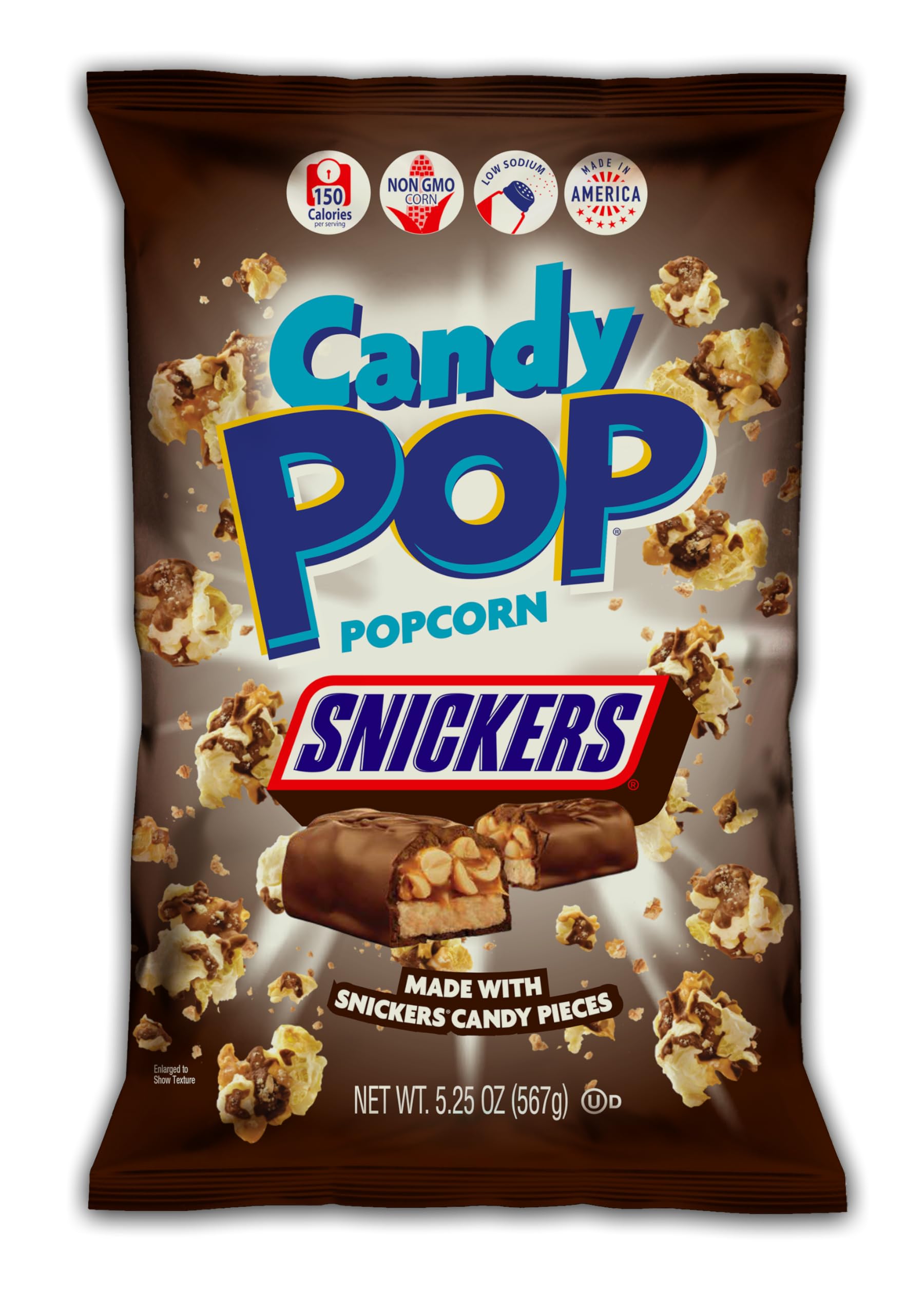 Delicious Snickers Flavored Popcorn - 2 Pack | Sweet & Salty Candy Popcorn Snack | Perfect for Movie Nights, Parties & Gifts