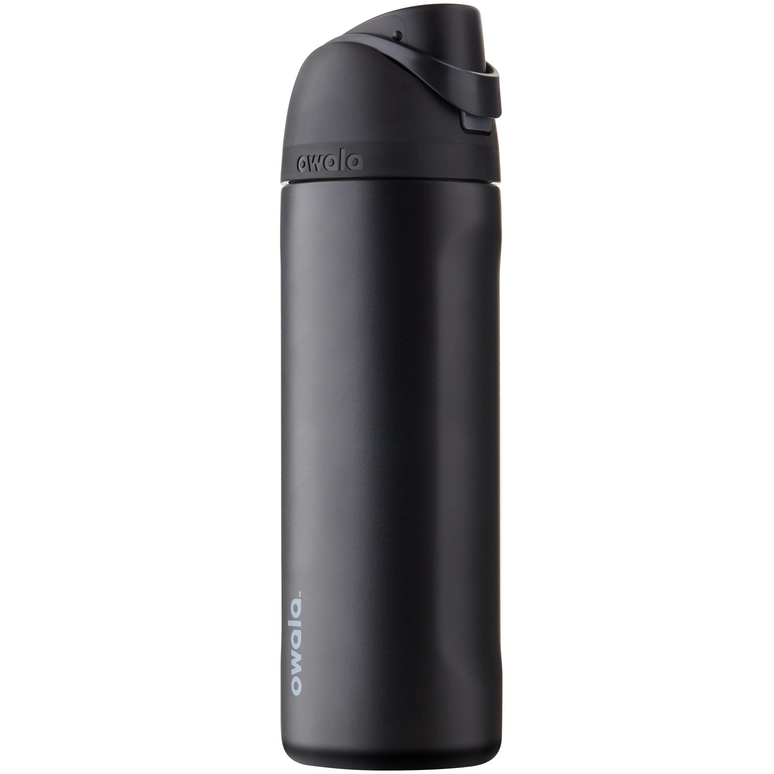 Owala FreeSip Insulated Stainless Steel Water Bottle with Straw - 24oz BPA-Free Leakproof Water Bottle for Gym, Hiking, Work & School - Very Very Dark Color - Keeps Drinks Cold 24H Hot 12H