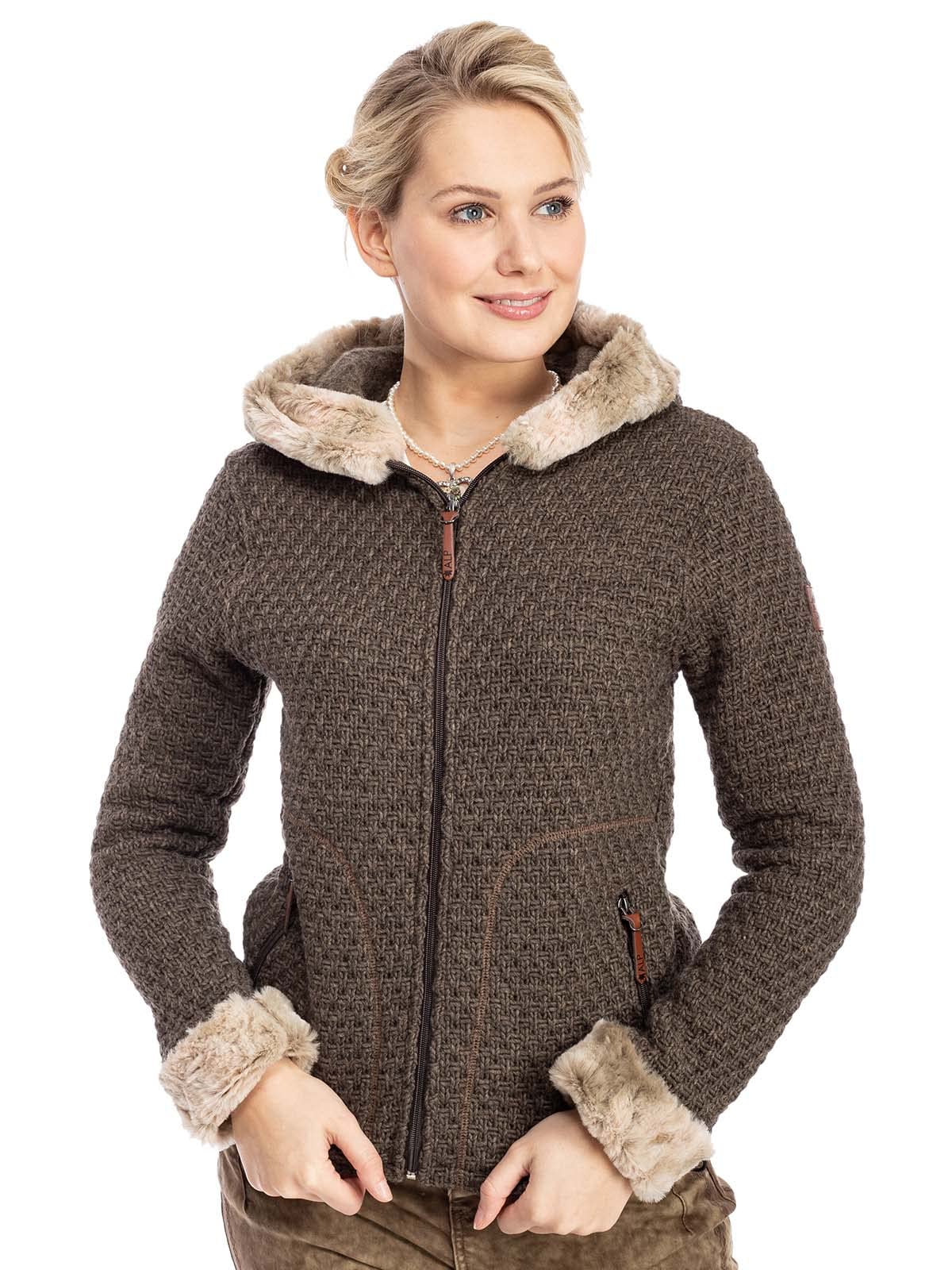 ALP 1964 Traditional German Tracht Jacket for Men & Women - Brown Beige Checkered Pattern - Perfect for Oktoberfest, Beer Festivals & Cultural Events