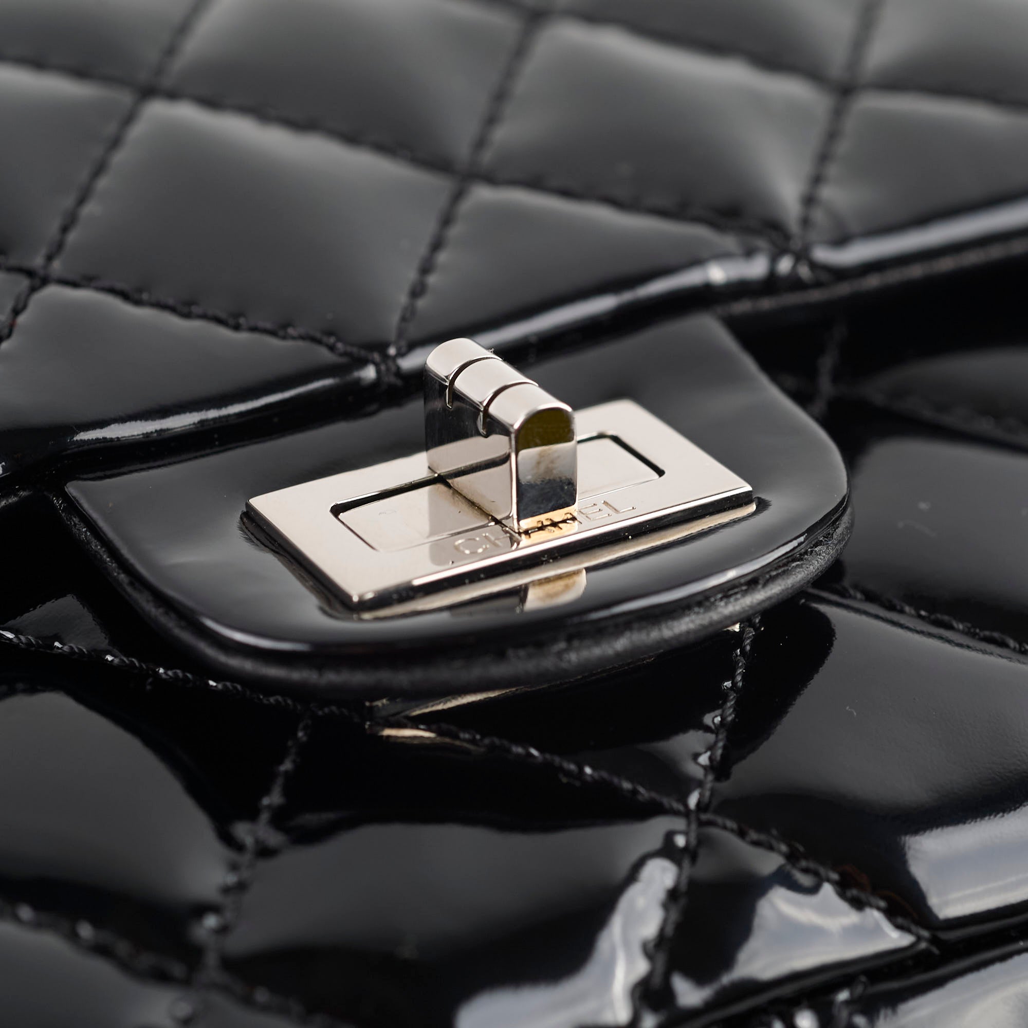 Chanel Reissue 226 Patent Leather Handbag Black with Silver Hardware - Luxury Crossbody Bag for Women, Perfect for Evening Events & Date Nights