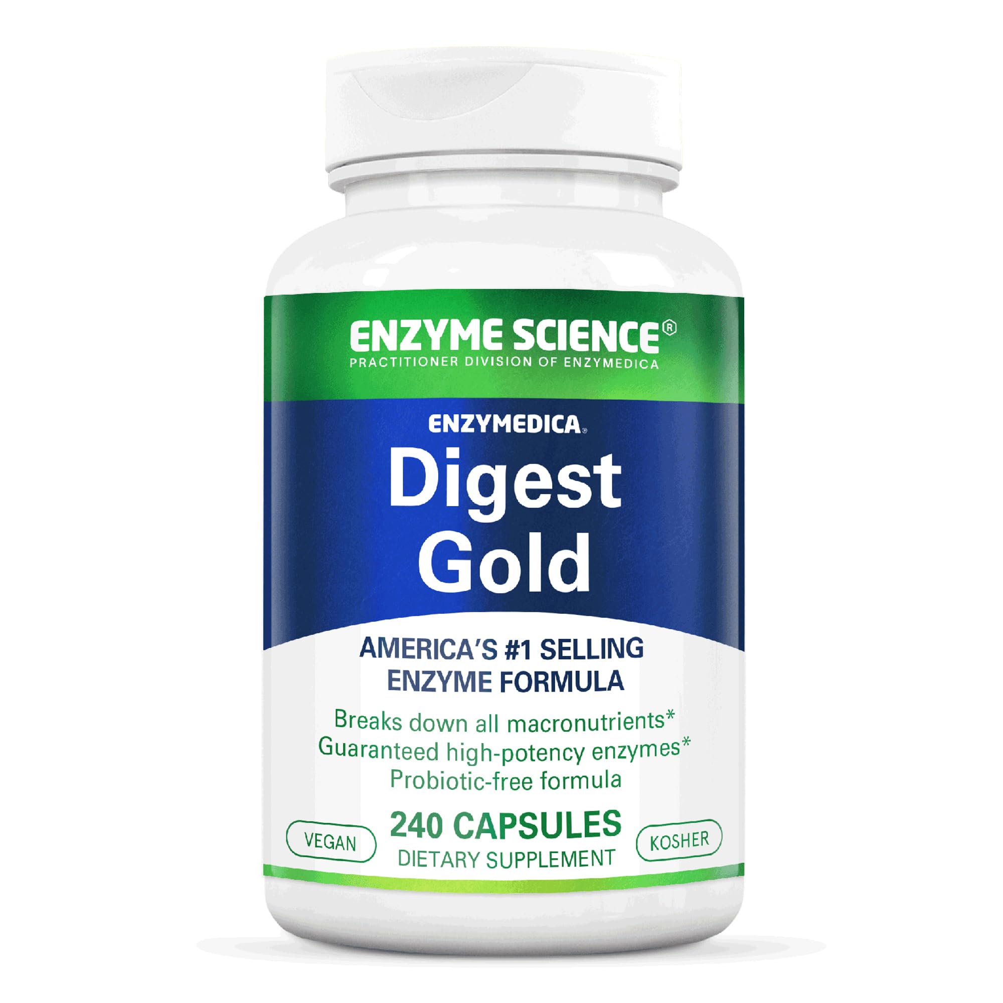 Digest Gold 240 Capsules - Maximum Strength Vegan Digestive Enzymes with Amylase, Lipase & Protease | Supports Gut Health & Nutrient Absorption | Ideal for Bloating Relief & Food Intolerance