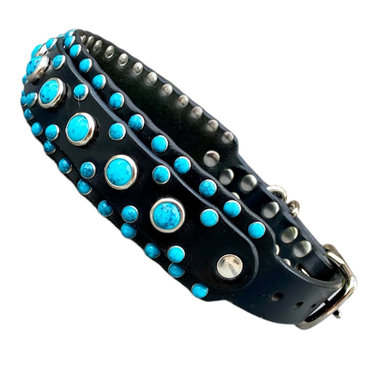 Stylish Ultra Studded Turquoise Dog Collar - Durable & Fashionable Pet Accessory for Small & Large Dogs - Perfect for Walks, Training & Everyday Use
