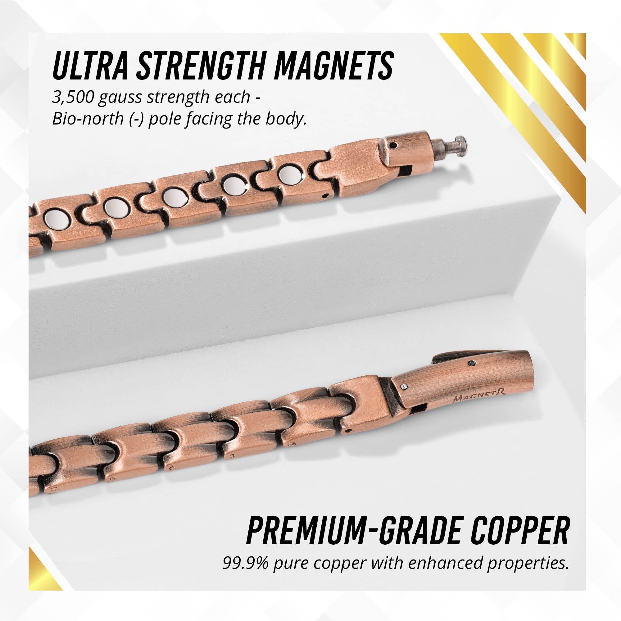 MagnetRX® Copper Magnetic Therapy Necklace - Ultra Strength 99.9% Pure Copper Necklace with 55 Magnets (19.25 Inches) for Men & Women - Relieve Pain, Improve Circulation & Reduce Stress | Perfect for Arthritis, Neck Pain & Daily Wellness