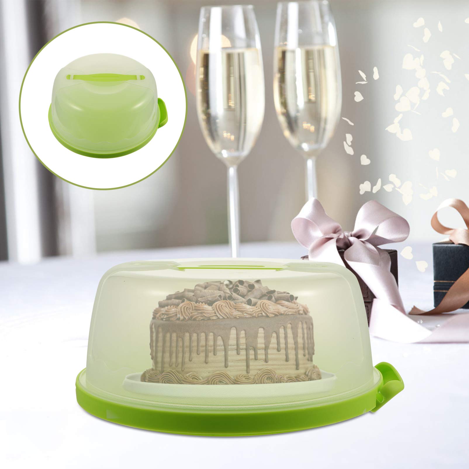 Cabilock 8-Inch Clear Plastic Cake Carrier - Dome Cake Container for Wedding, Birthday, Party Dessert Display & Storage - Airtight Cake Preservation Box for Cookies, Cupcakes & Candy (1-Pack)