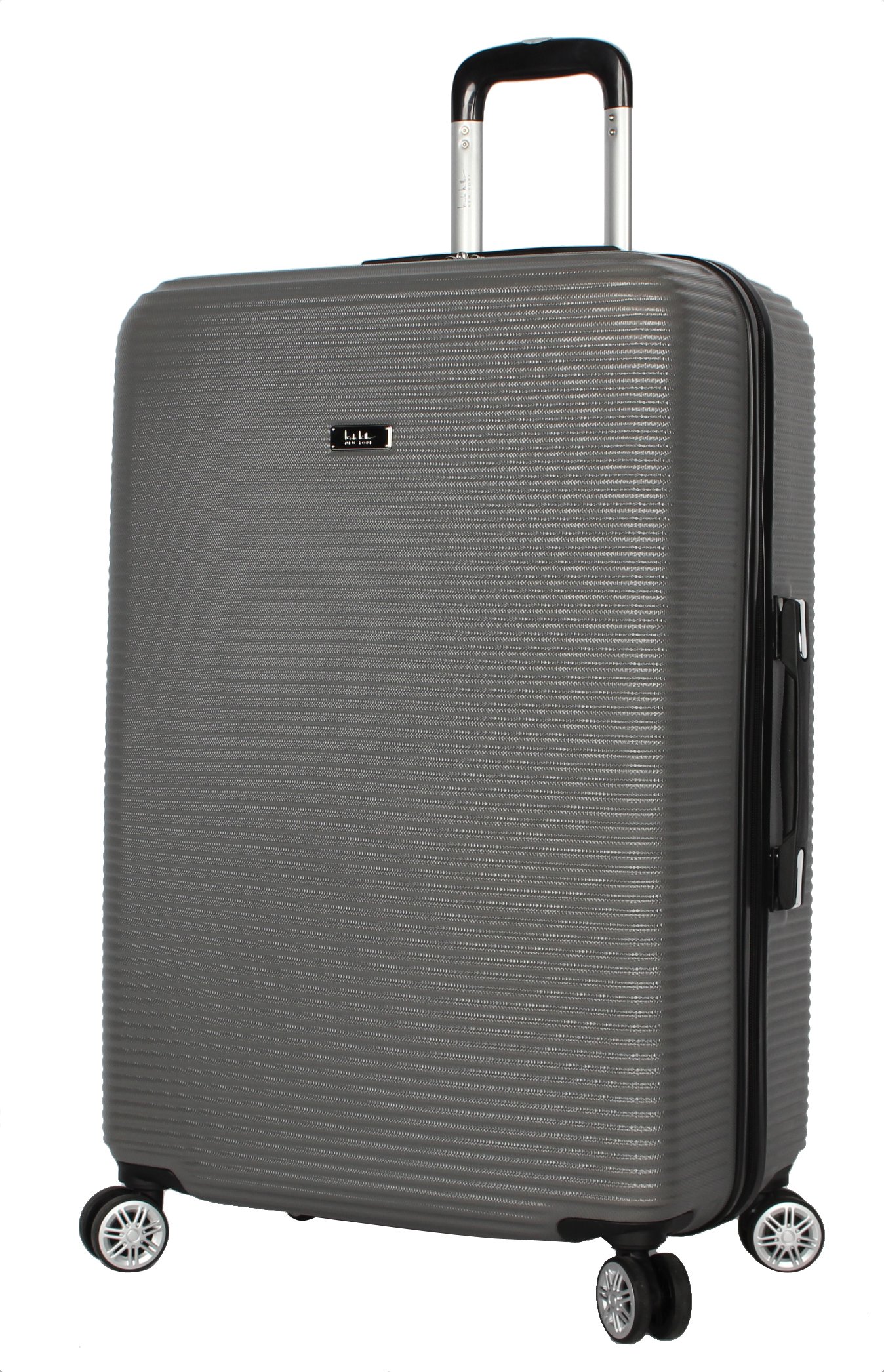 Nicole Miller New York 20 Inch Carry On Hardside Suitcase - Lightweight ABS+PC Spinner Luggage with 8 Multi-Directional Wheels (Bernice Charcoal) - Perfect for Business Travel & Weekend Getaways