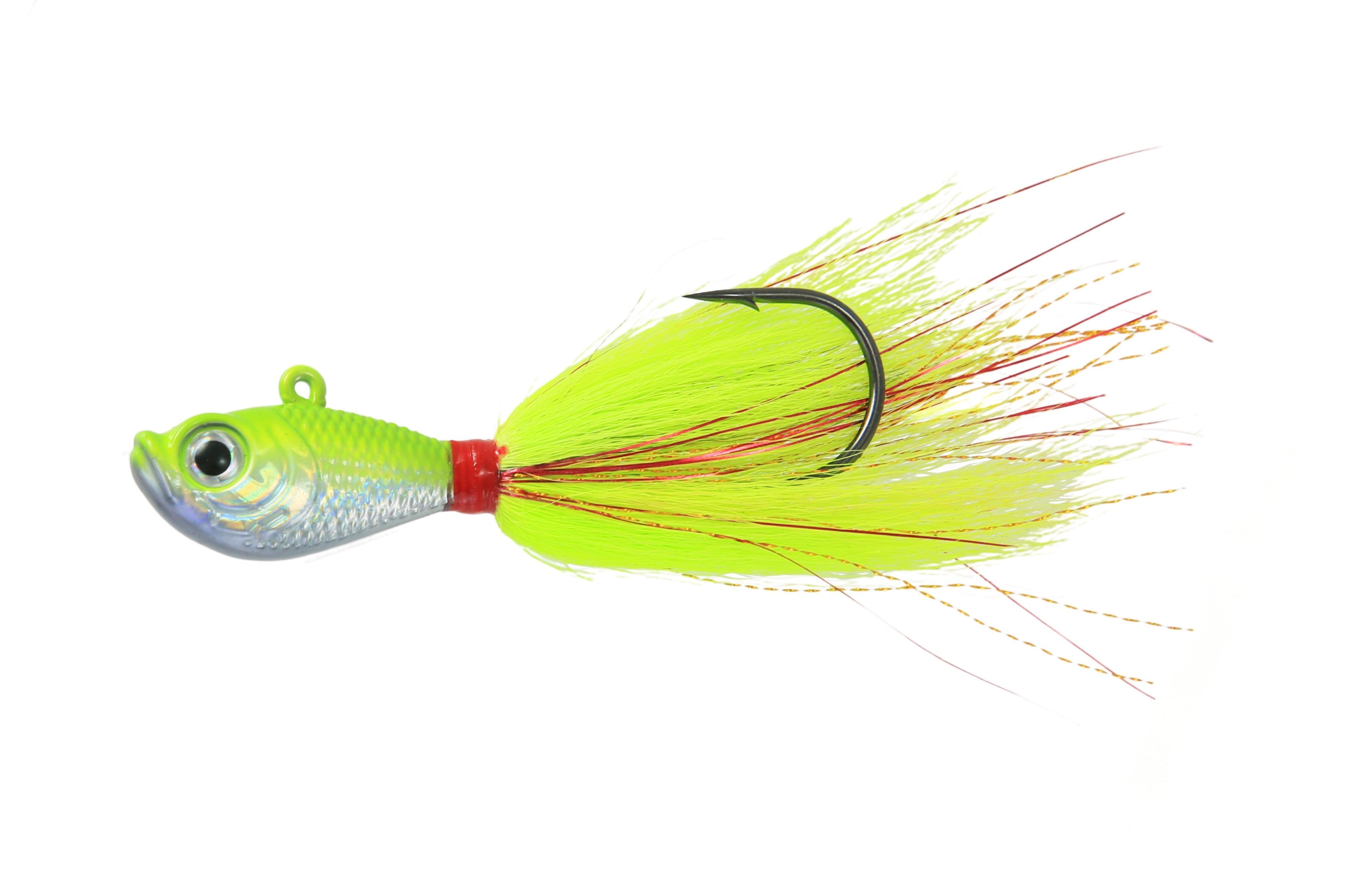 Premium Bucktail V2 Jigs for Saltwater Fishing - High Performance Jigging Lures for Striped Bass, Fluke & Bluefish - Ideal for Offshore & Inshore Angling
