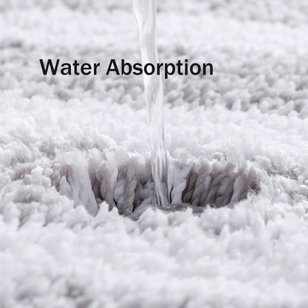 Premium Non-Slip Striped Microfiber Bath Rug - Super Absorbent & Machine Washable Bath Mat (16