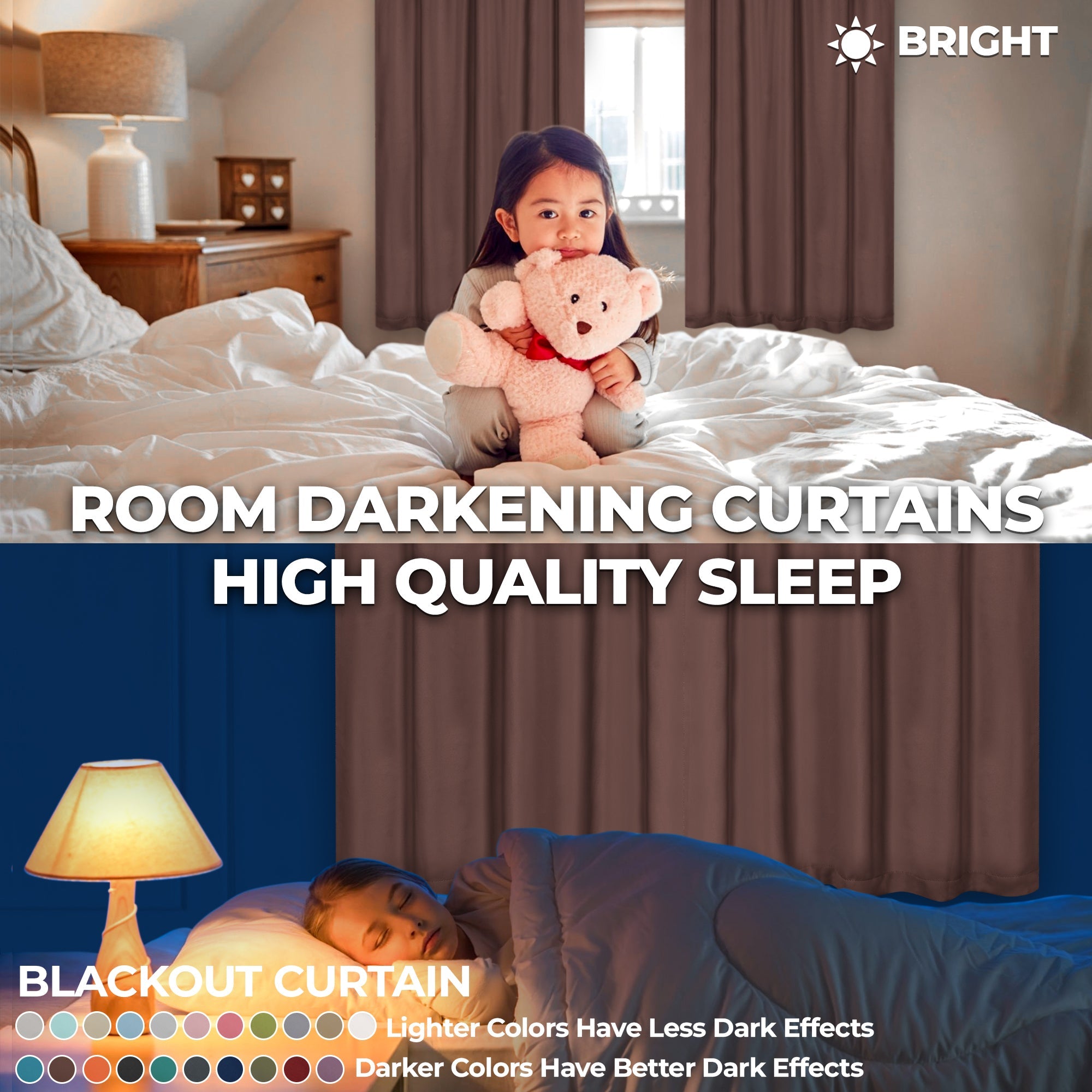Blackout Curtains for Bedroom - Machine Washable, Thermal Insulated, Noise Reducing - Set of 2 Panels - Perfect for Nursery, Home Theater & Shift Workers (42x84 Inches)