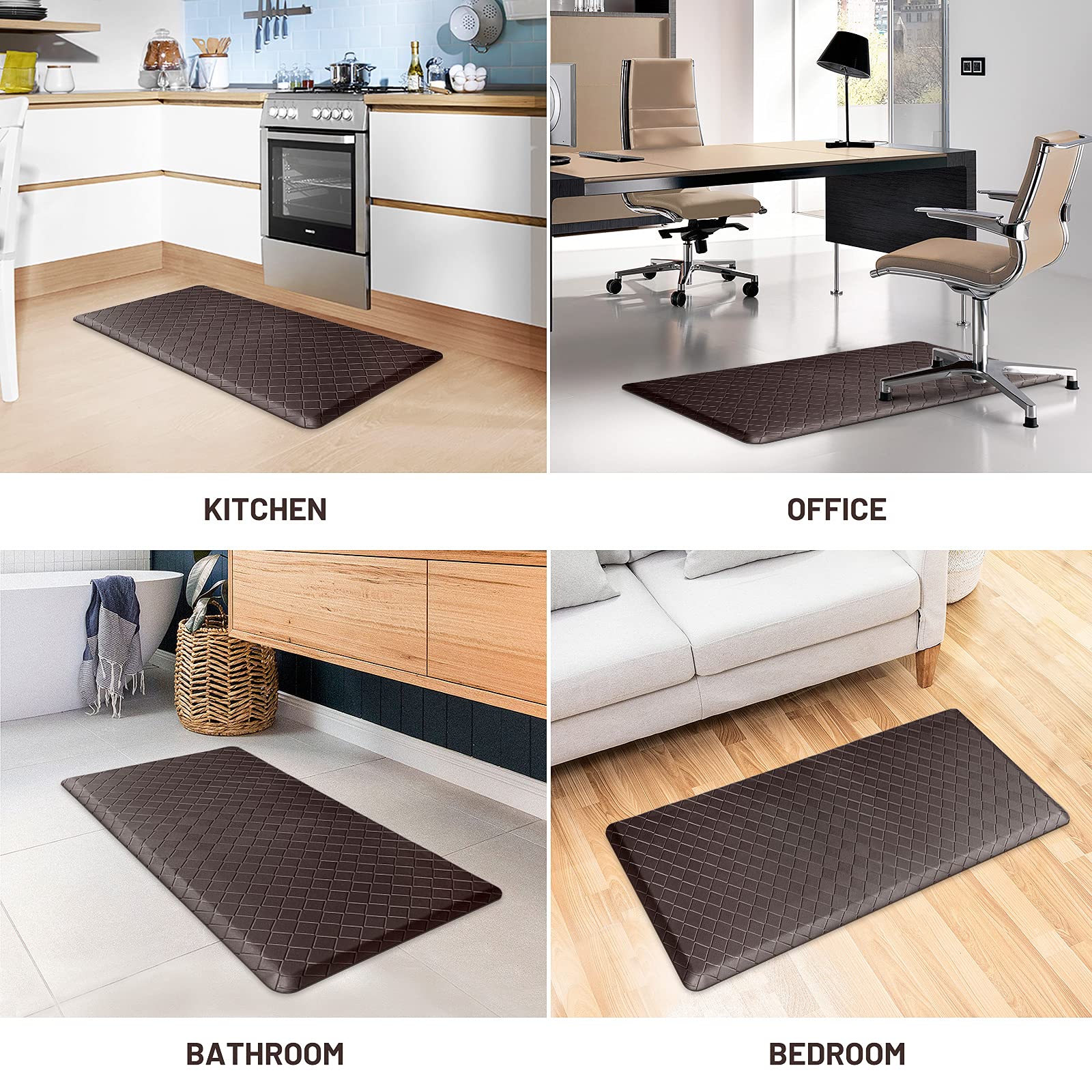 HappyTrends Kitchen Mat - Cushioned Anti-Fatigue Rug, 17.3