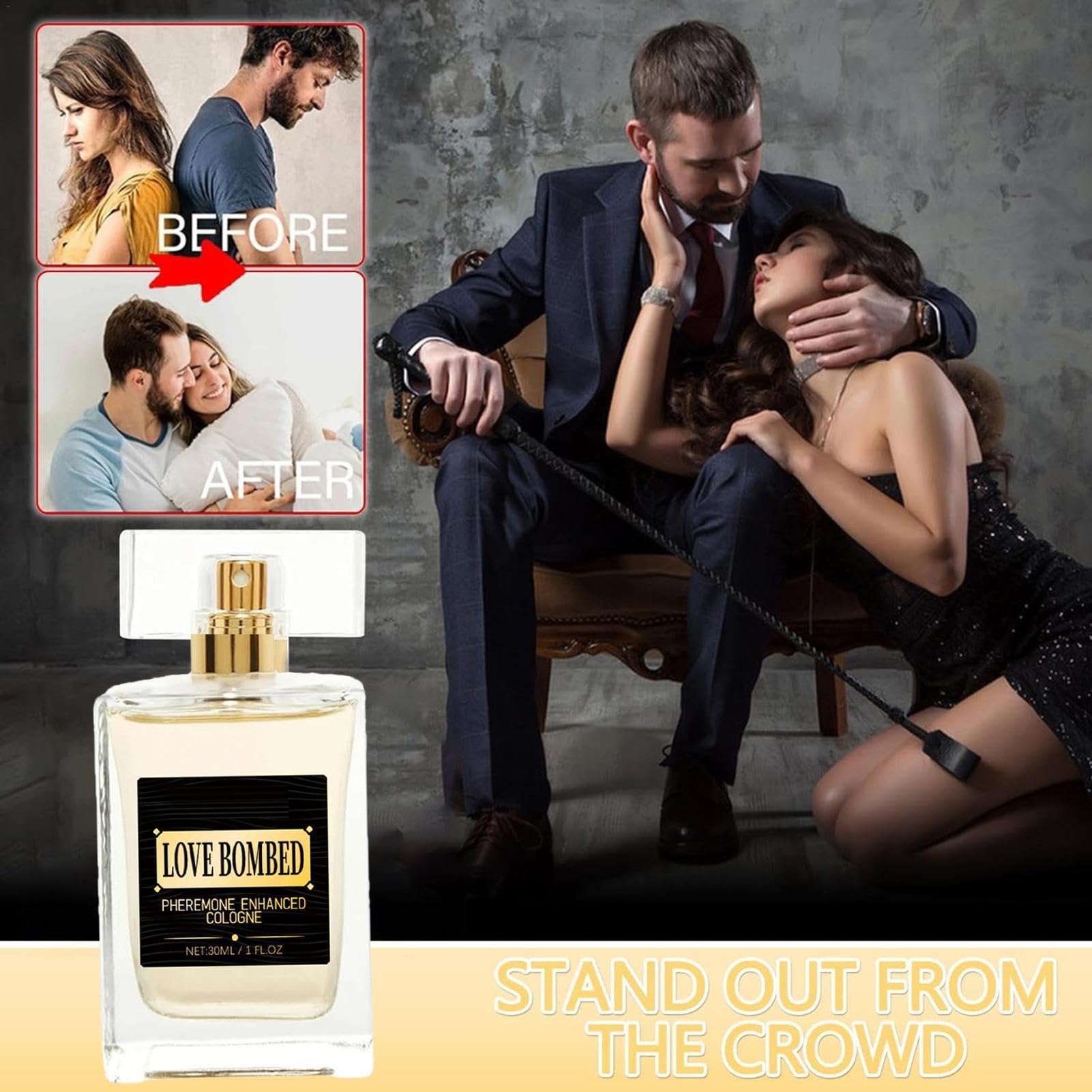 Love Bombed Cologne for Men - Long Lasting Pheromone Fragrance | Attract Women with Charming Scent | Perfect for Date Night, Gifts & Special Occasions