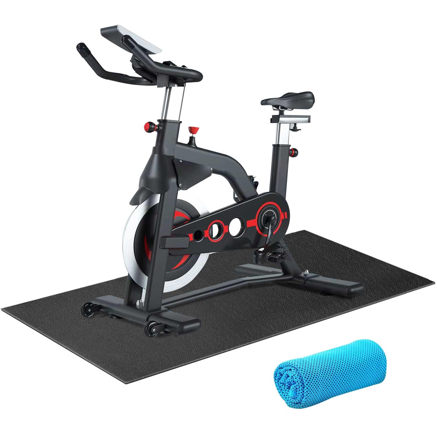 Premium Bike Mat for Exercise Bikes - Non-Slip Indoor Cycling Floor Mat for Peloton, Home Gyms & Trainers - Protects Carpets & Hardwood Floors (Ideal for Spinning, Cardio Workouts & Home Fitness)