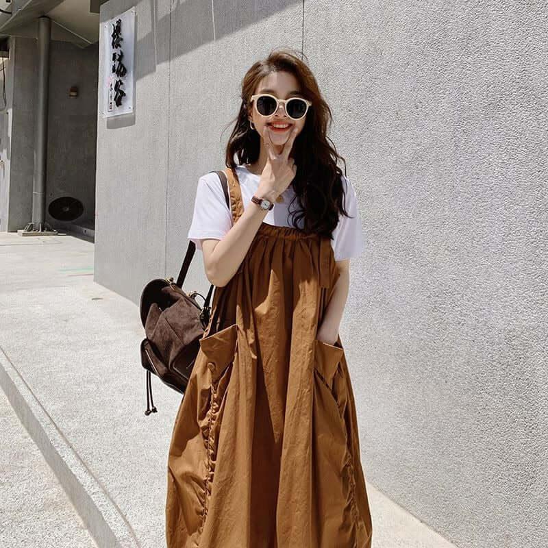 Women's Lantern Sleeve Cotton Dress - Elegant & Comfortable Summer Dress for Casual Wear, Date Night & Office Outfits