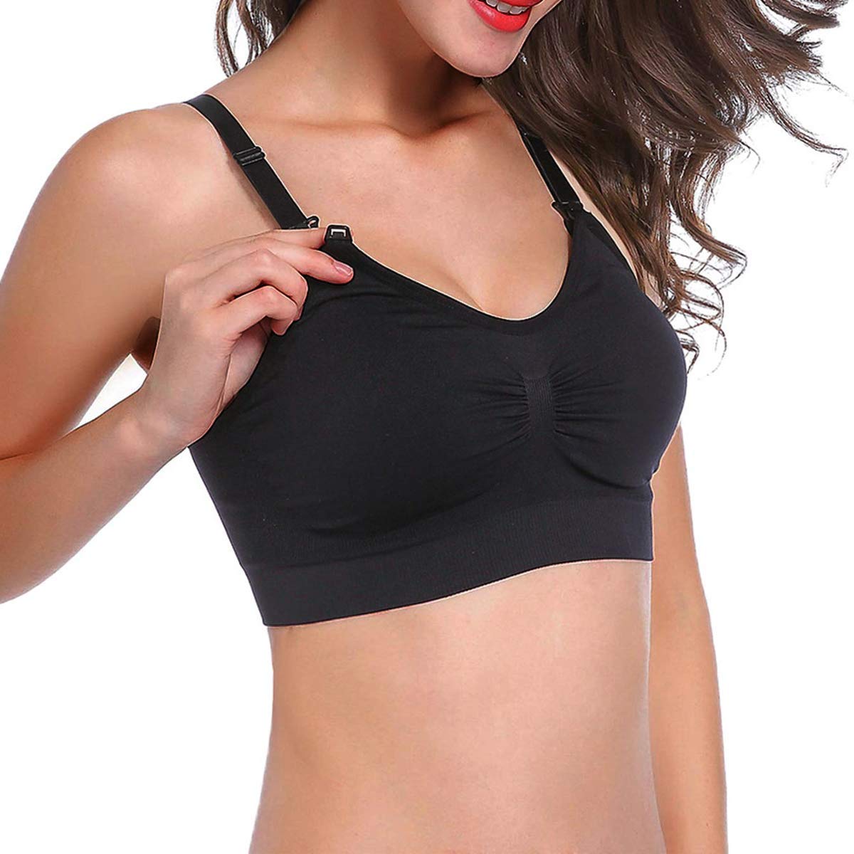 JITIFI Seamless Full Bust Maternity Nursing Bras with Removable Pads - Comfortable Support for Pregnancy & Breastfeeding - Perfect for Daily Wear, Workouts and Nursing at Home