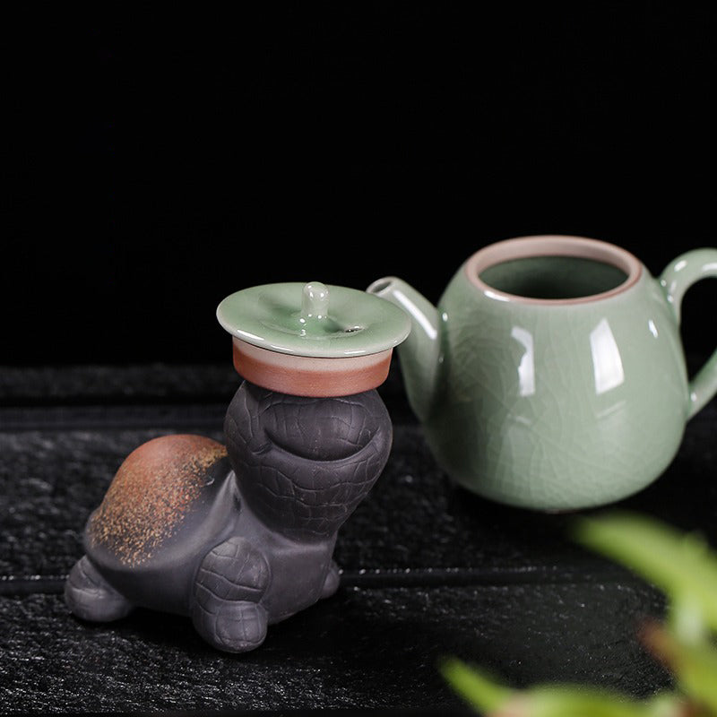 Handmade Yixing Clay Tortoise Tea Pet - Traditional Chinese Tea Ceremony Companion for Good Luck & Fortune - Perfect for Tea Lovers & Collectors