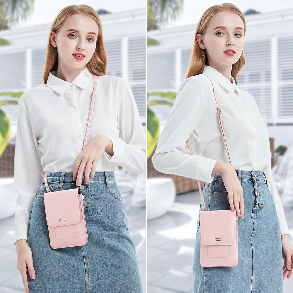 Peacocktion Small Crossbody Phone Bag for Women - Genuine Leather Shoulder Purse with Card Holder & Wallet | Perfect for Everyday Use, Travel, and Shopping