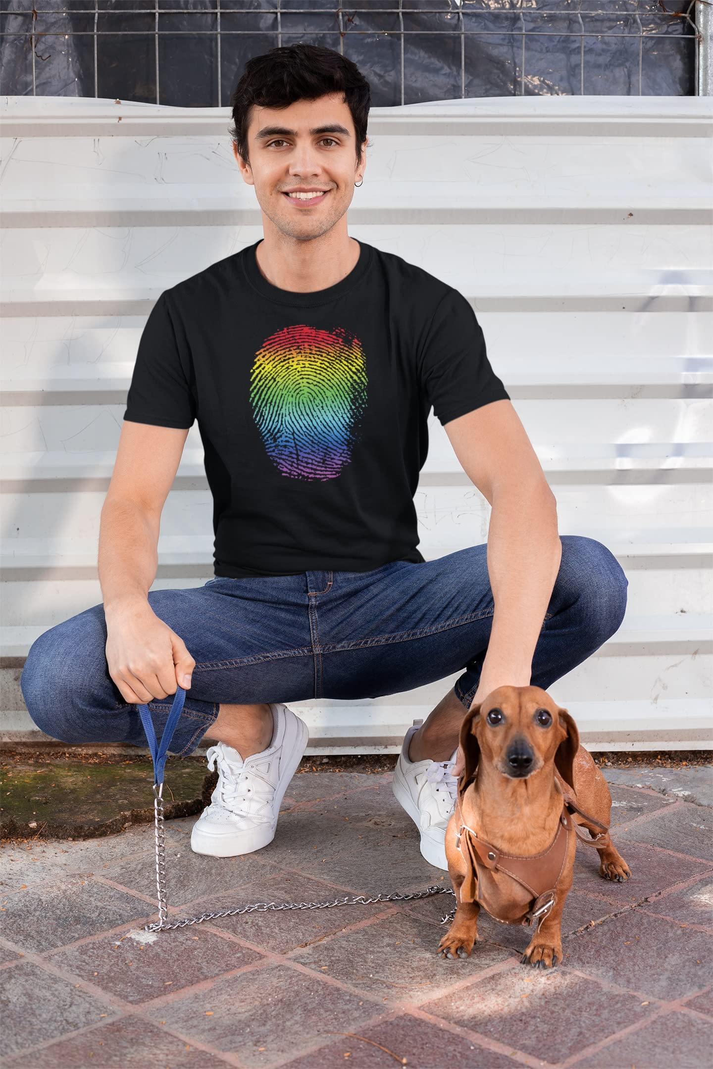 Old Glory LGBT Gay Pride Rainbow Thumbprint Black Youth T-Shirt - Youth Small | Support LGBTQ+ Equality | Perfect for Pride Parades & Youth Activism