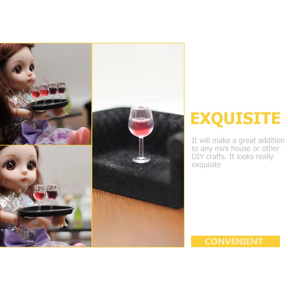 1:12 Scale Miniature Dollhouse Wine Glasses Set - 20 Pcs Tiny Champagne Glasses for Dollhouse Accessories | Perfect for DIY Miniature Crafts, Dollhouse Decor, and Model Scenes